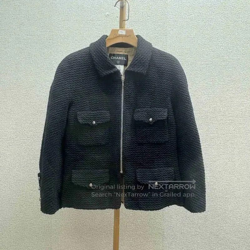 Chanel Chanel Black Cotton Jacket for Women . Size L / US 10 / IT 46 - 1 Thumbnail