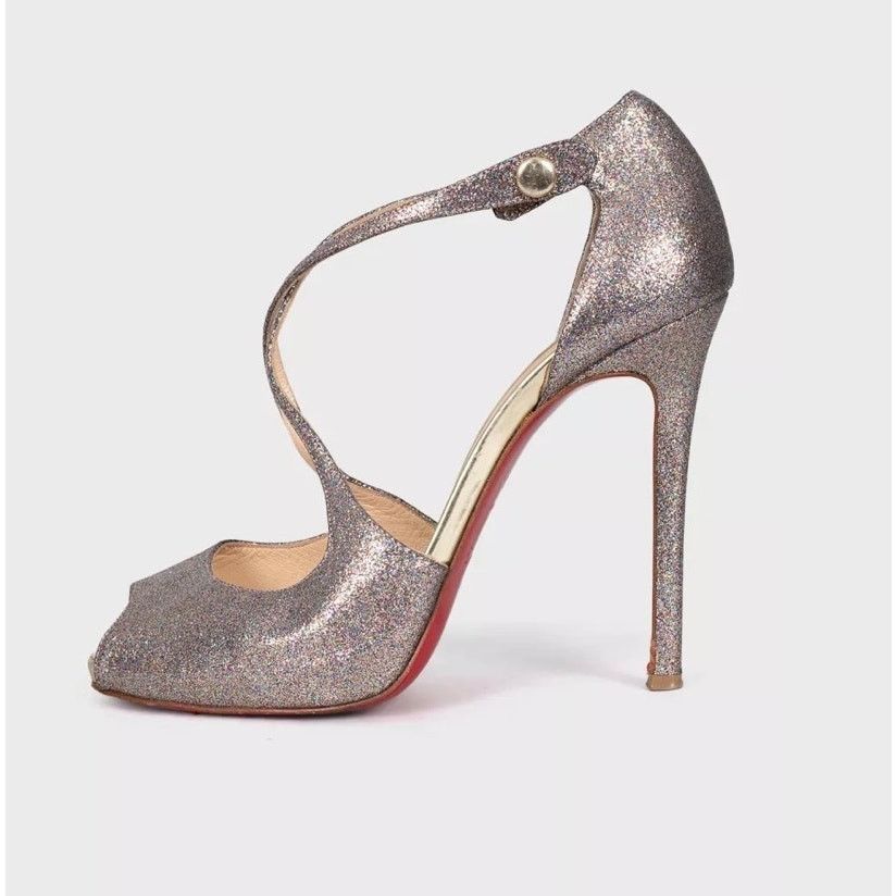 Christian Louboutin Christian Louboutin Shiny Leather Button Heel Sandals 38.5 Size US 7.5 / IT 37.5 - 1 Thumbnail