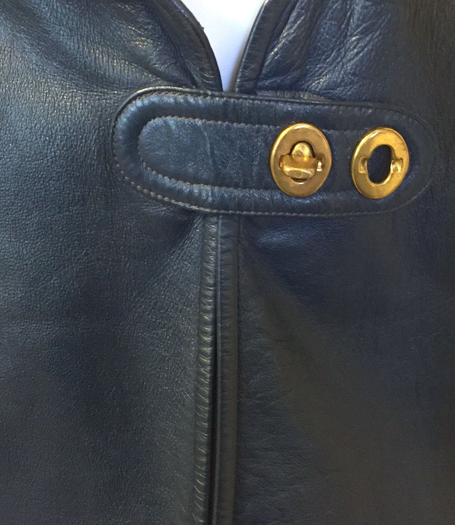 Other Vintage Bonnie Cashin (Coach) Blue Leather Tunic Dress Size M / US 6-8 / IT 42-44 - 5 Thumbnail