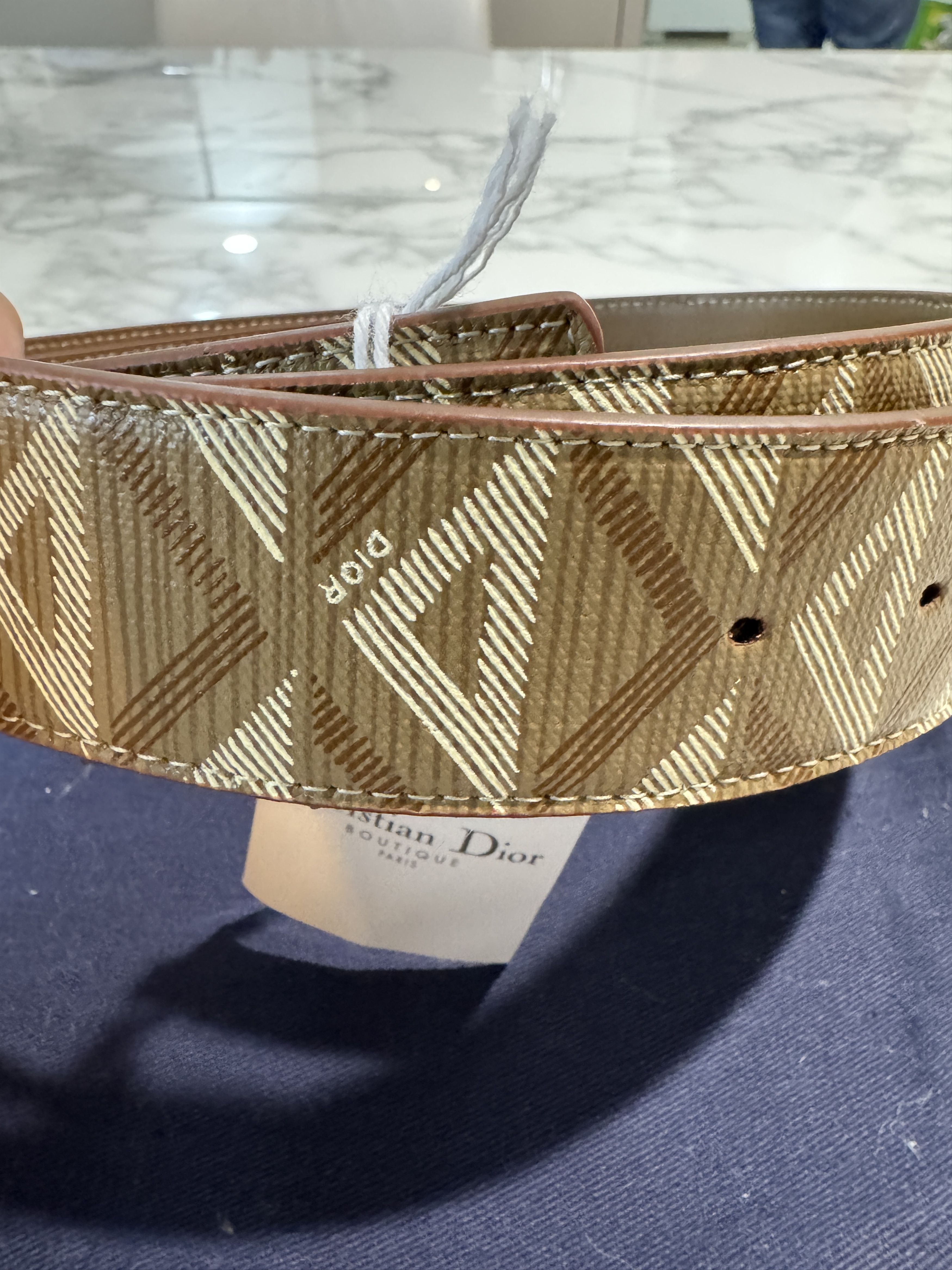 Dior DIAMOND CANVA BELT Size 42 - 2 Thumbnail