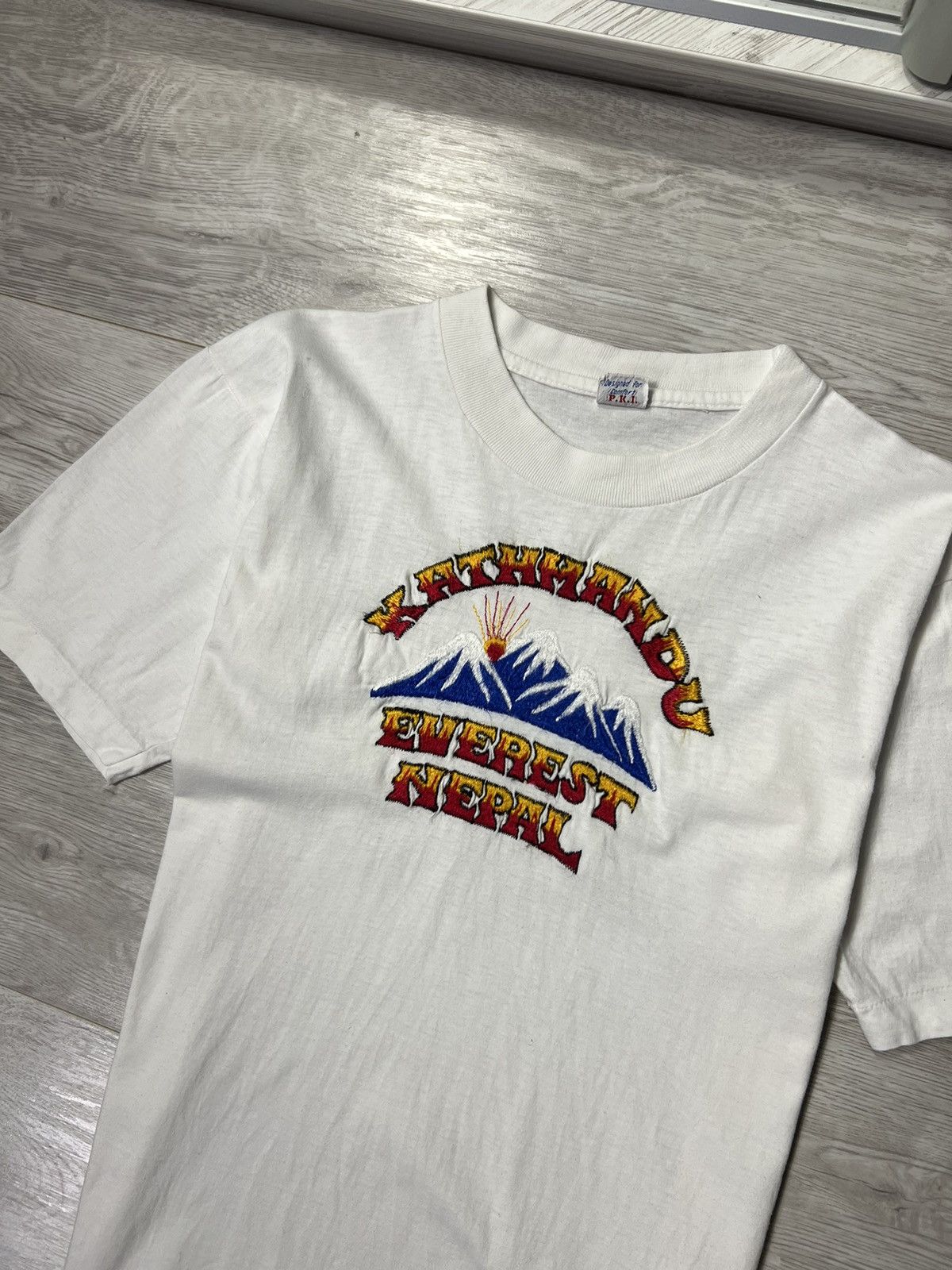 Japanese Brand × Vintage Vintage 80s Kathmandu Everest Nepal Embroidered Big Logo Tee Size US S / EU 44-46 / 1 - 2 Thumbnail