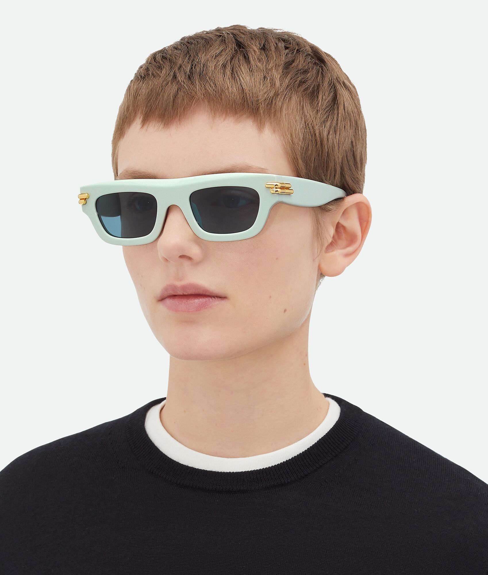 Bottega Veneta o1w1db10126 Size: OS / Mitre Square Sunglasses in Green Size ONE SIZE - 4 Thumbnail