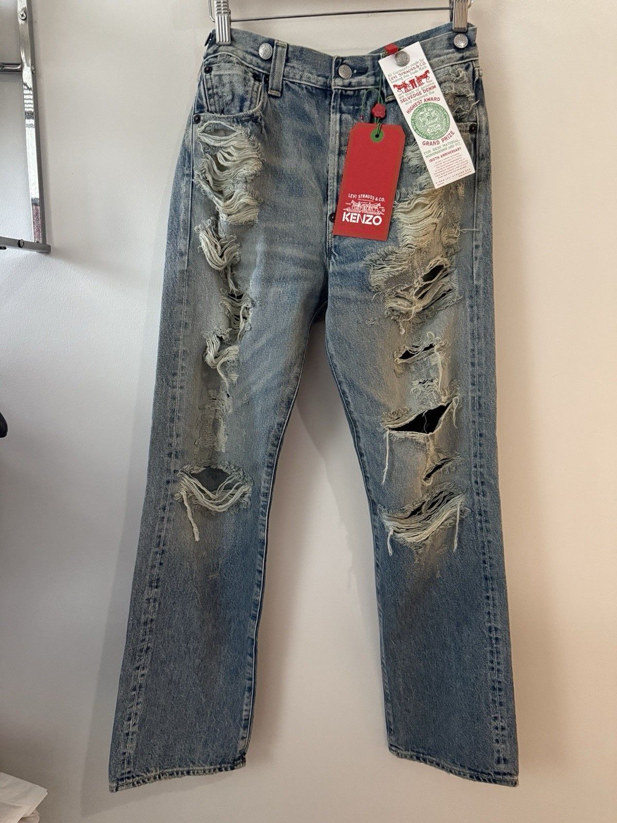 Kenzo × Levi's 501 1933 Distressed Jeans Stone BI Dirty Blue Denim Size 26 Size US 26 / EU 42 - 1 Thumbnail