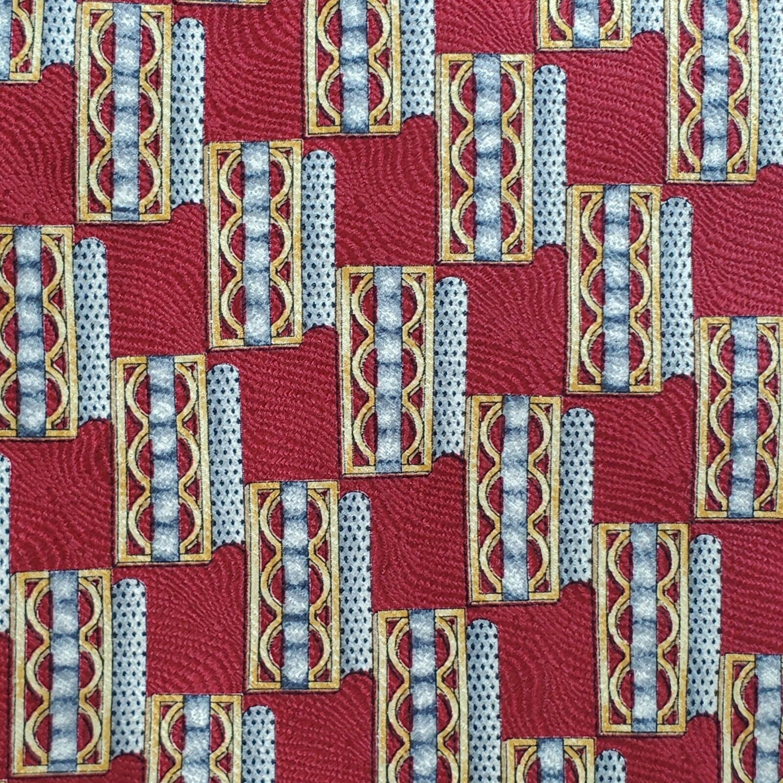 Bert Pulitzer Bert Pulitzer Red Geometric Silk Tie Short Size ONE SIZE - 2 Thumbnail