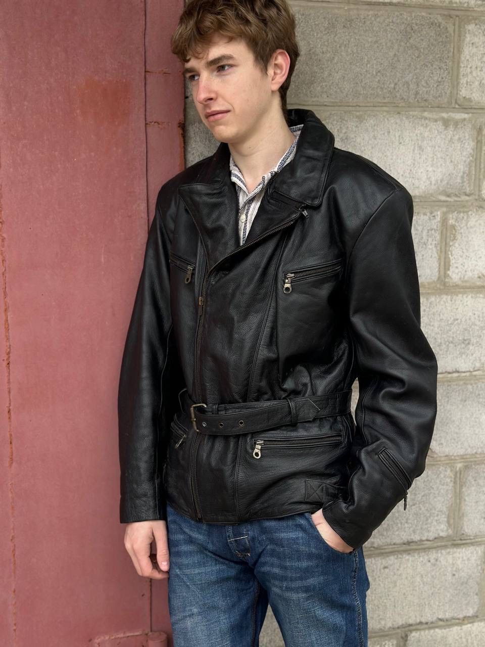 Cowboy Equipment VTG 90s Western Leather Moto Jacket Size L Sanmaru Y2K USA Size US L / EU 52-54 / 3 - 1 Thumbnail