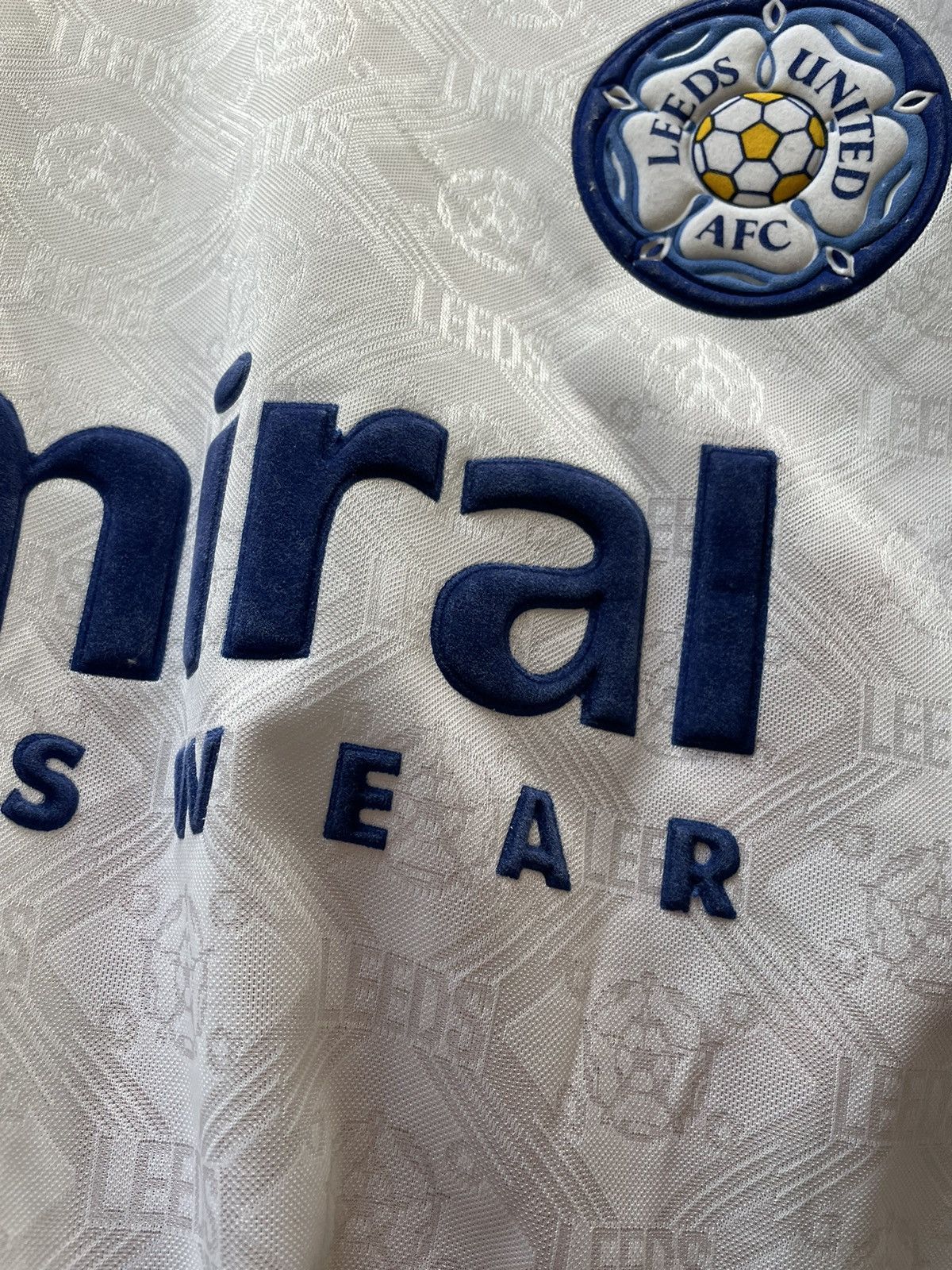 Vintage Leeds United 1992 1993 Home soccer shirt jersey kit tee Size US L / EU 52-54 / 3 - 6 Thumbnail