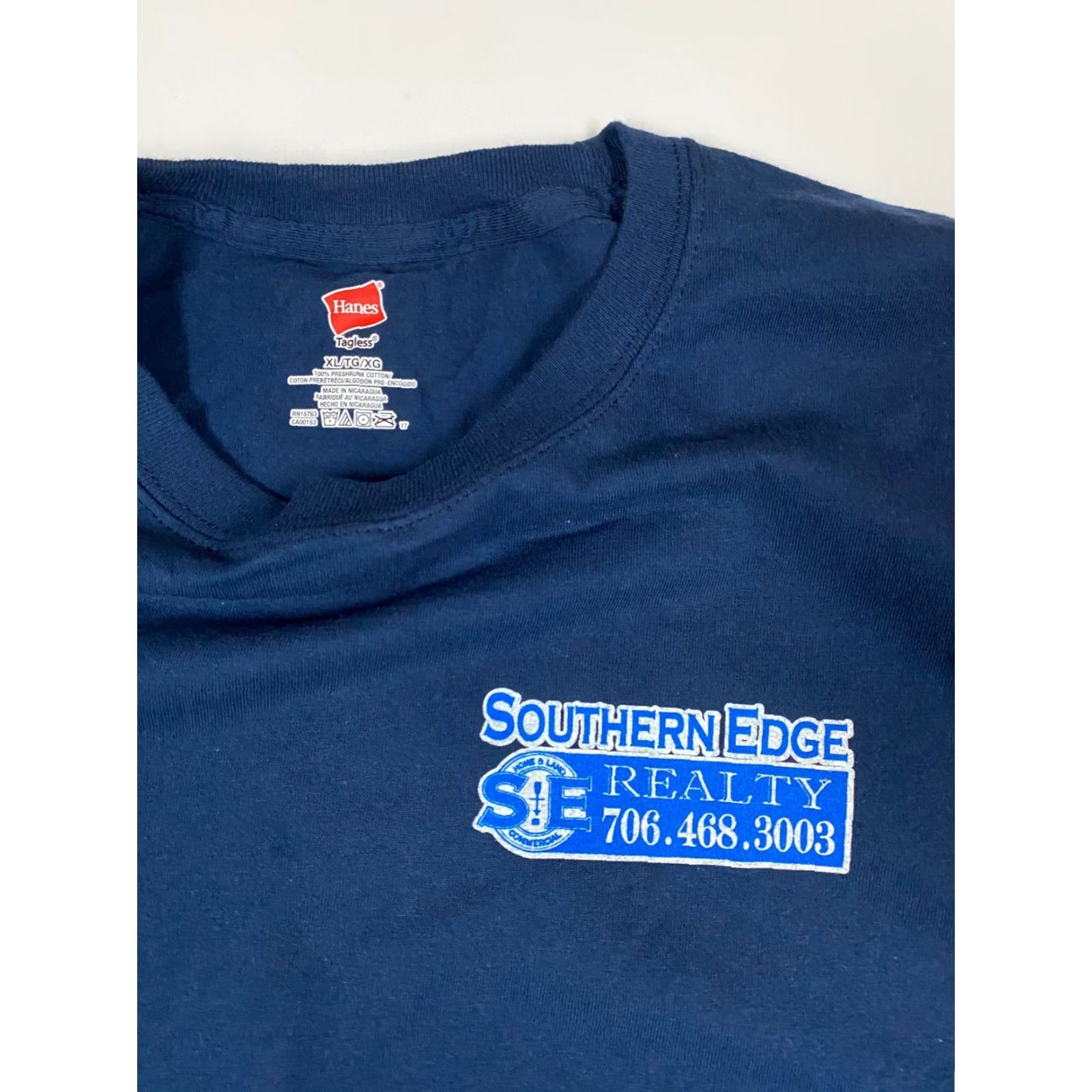 Hanes Hanes Monticello Southern Edge T-Shirt Crew Neck XL Blue Cotton Spandex Logo Short Sleeve Mens Size US XL / EU 56 / 4 - 4 Thumbnail