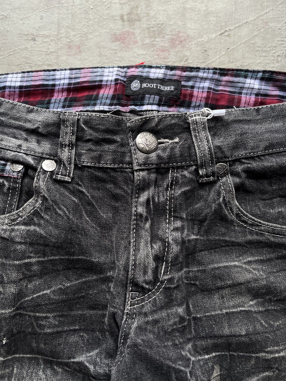 14th Addiction 2000s FLARE PUNK ACID WASH ROOT THREE NUMBER NINE STYLE Size US 31 - 4 Thumbnail