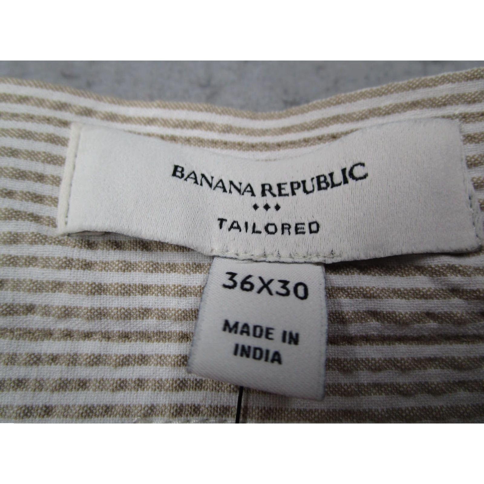 Banana Republic Banana Republic Pants Mens Beige Seersucker Flat Front Tailored Trousers Slim Fit Tapered 36x30 Size US 36 / EU 52 - 3 Thumbnail
