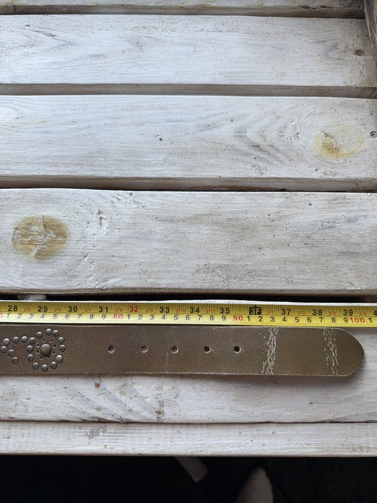 Japanese Brand Vintage Japanese Leather Punk Emo Rock Goth Y2K Drill belt Size ONE SIZE - 11 Thumbnail