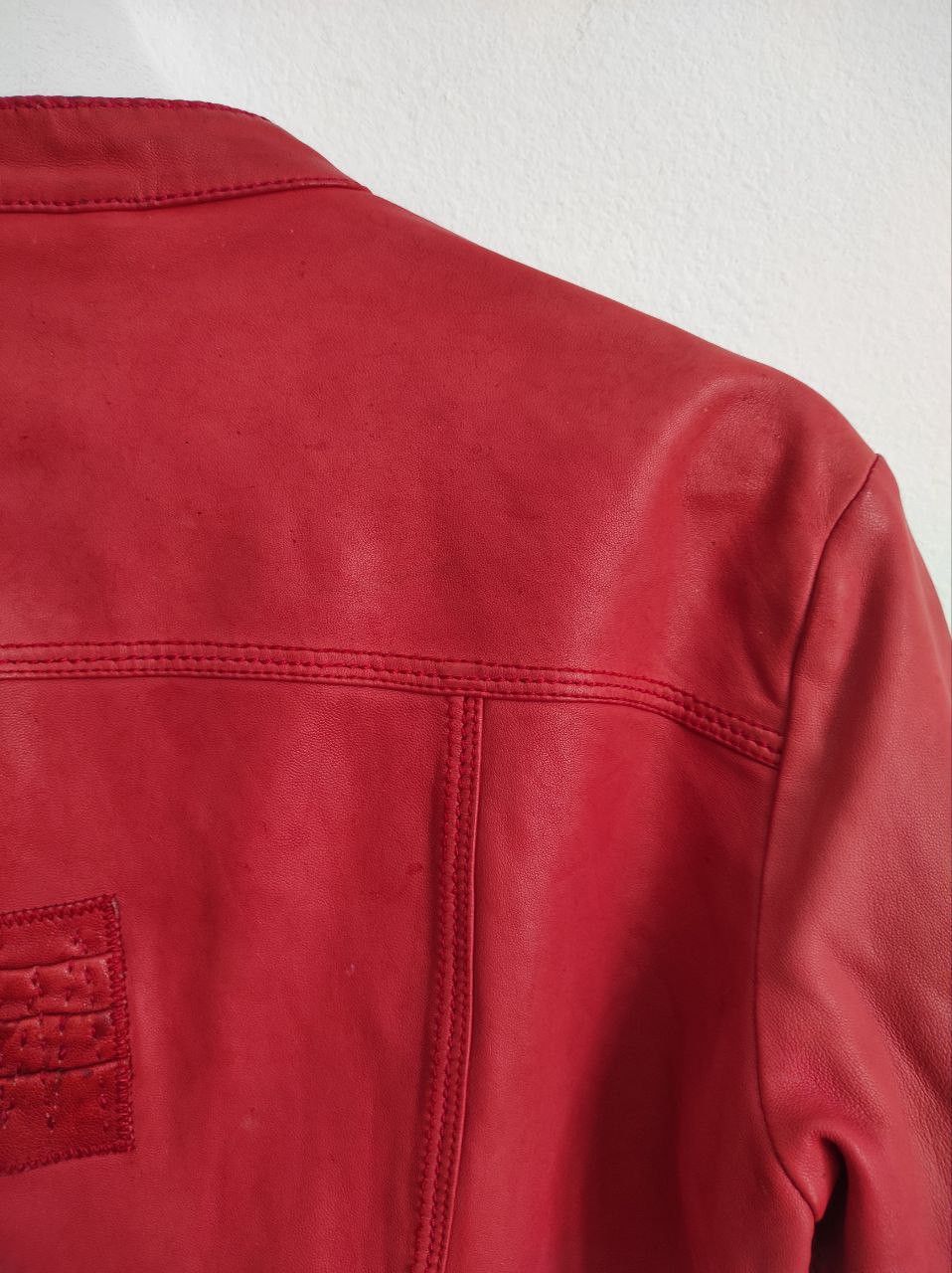 Marithe + Francois Girbaud Marithe Francois Girbaud Leather Red Bomber Jacket Size M-L Size L / US 10 / IT 46 - 13 Thumbnail