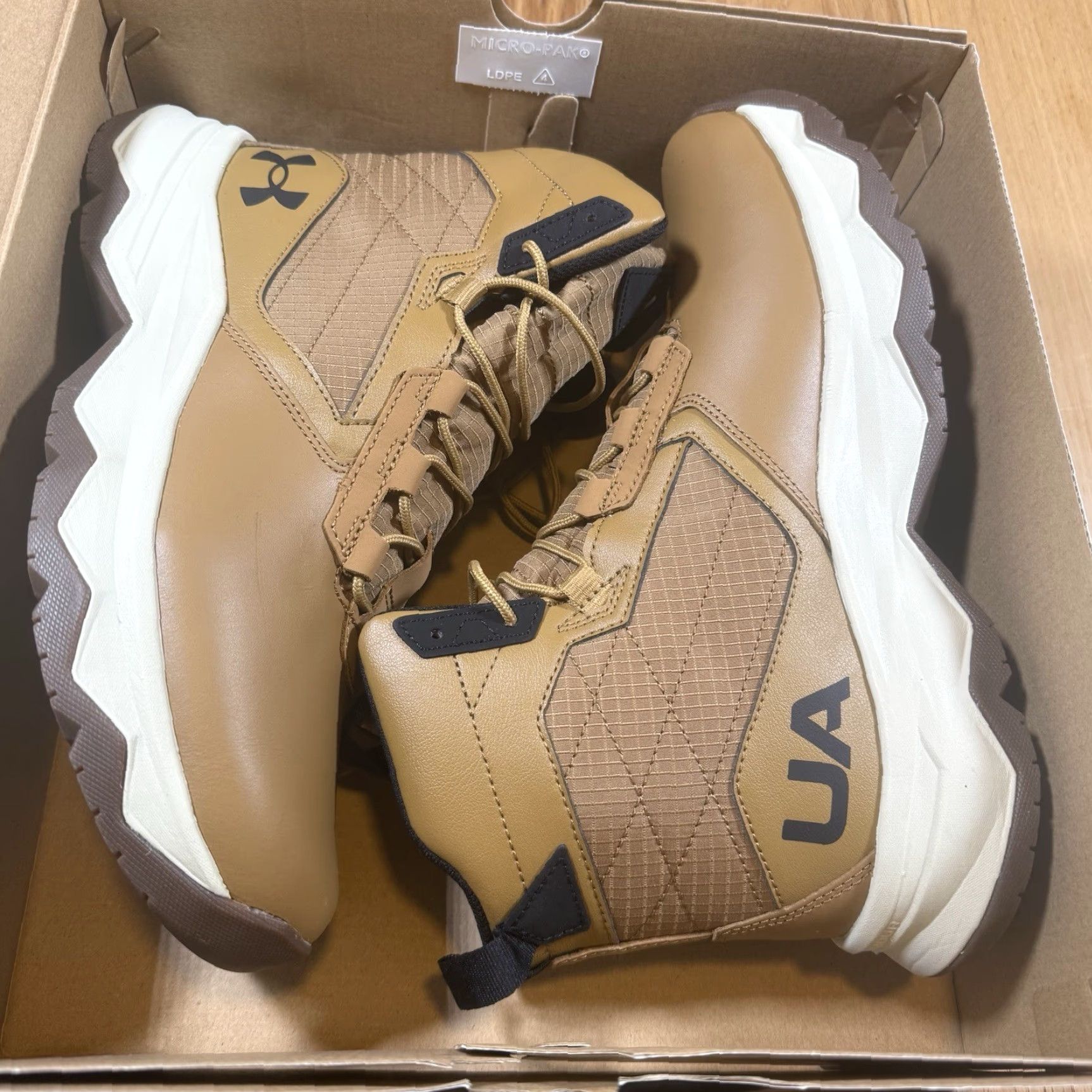 Under Armour Under Armour Mens UA Stellar G2 6" Tactical Boots Hiking Boots Size 10 Brown Combat Shoes 10 Mens Size US 10 / EU 43 - 2 Thumbnail