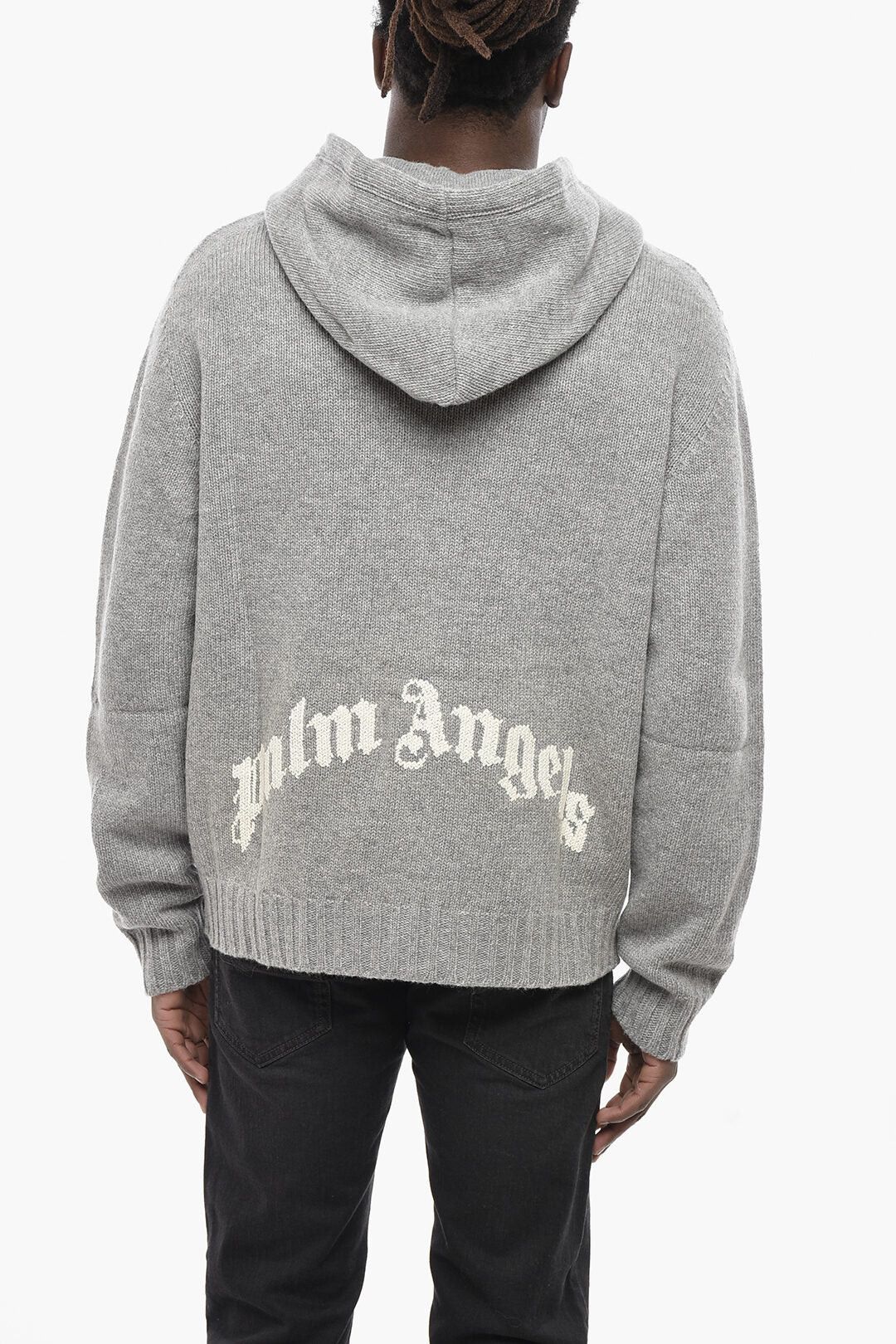 Palm Angels og1mm0326 Hoodie CURVED LOGO With Front Zip in Grey Size US XL / EU 56 / 4 - 2 Thumbnail