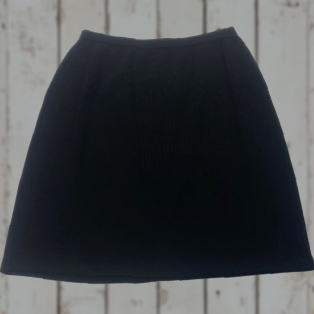 Vintage VINTAGE Belou Lex Knit Skirt Womens XL Black Elastic Waist Knee Length A-Line Knit Skirt Women's Belamie Shirt? Size 40" / US 18 - 1 Thumbnail