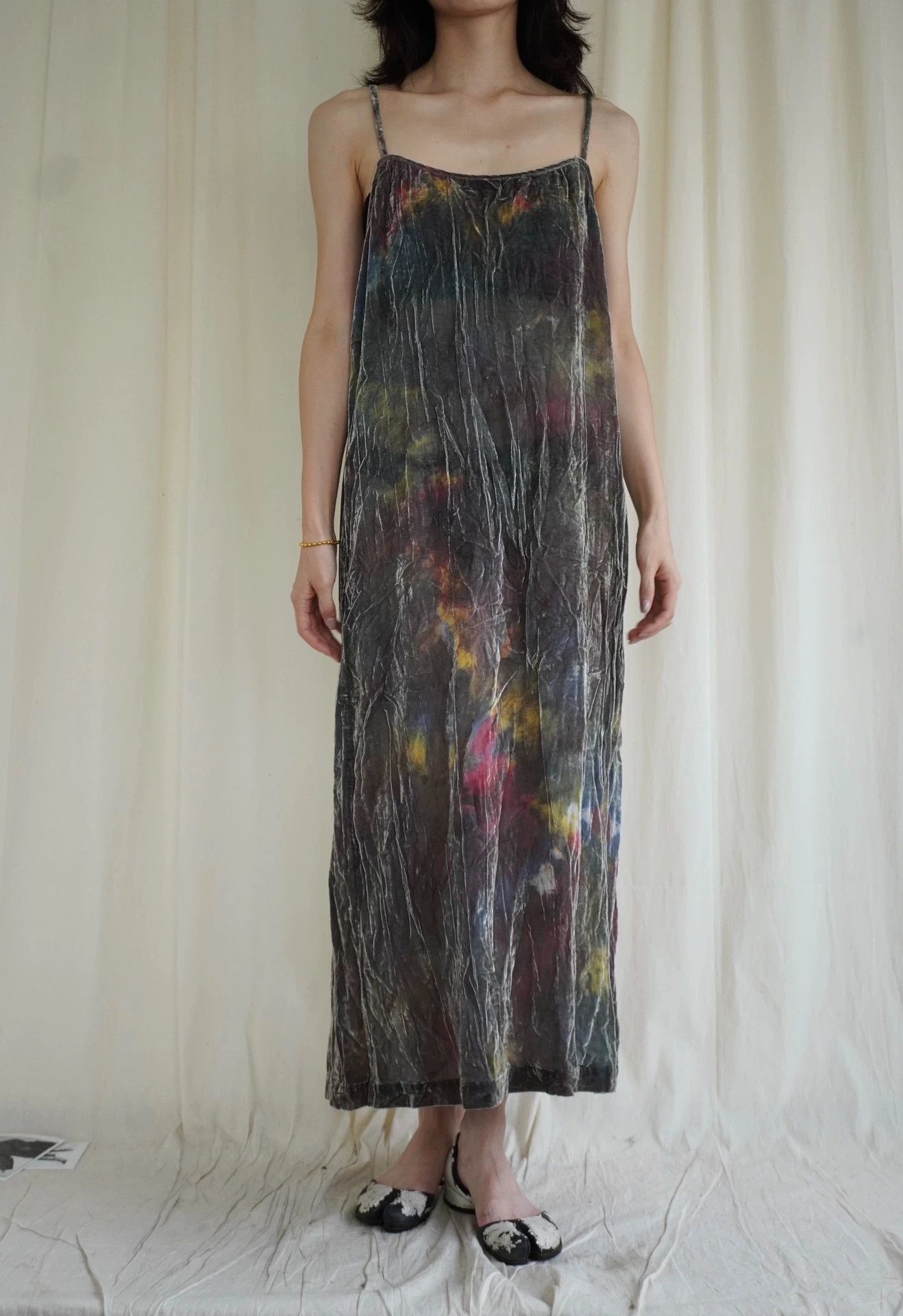 Comme des Garcons CDG 1994 AW Watercolor Velvet Skirt Gray Size Free Size ONE SIZE - 6 Thumbnail
