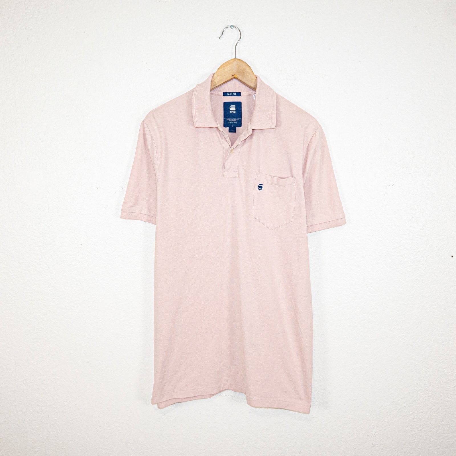 G-Star G Star RAW Men's Core Pocket Polo Short Sleeve in Pink Size US L / EU 52-54 / 3 - 1 Thumbnail