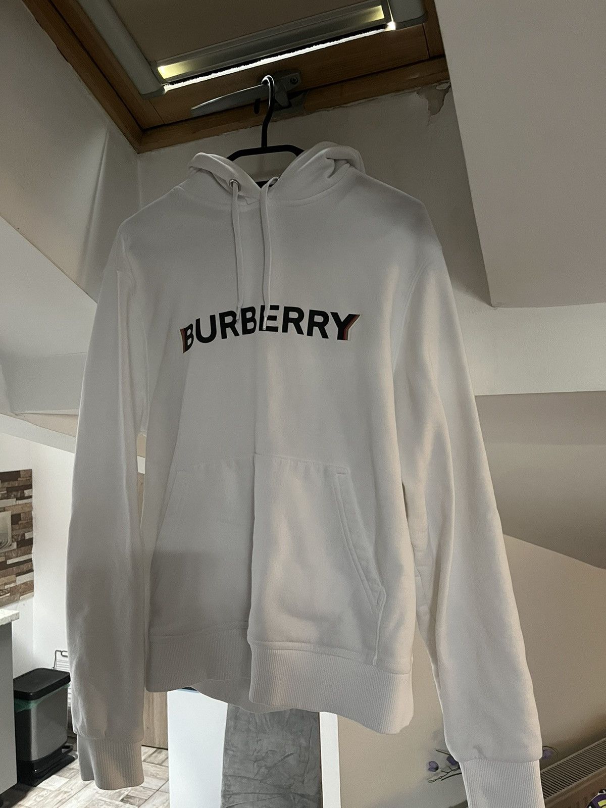 image of New Burberry Hoodie in White, Men's (Size XS)