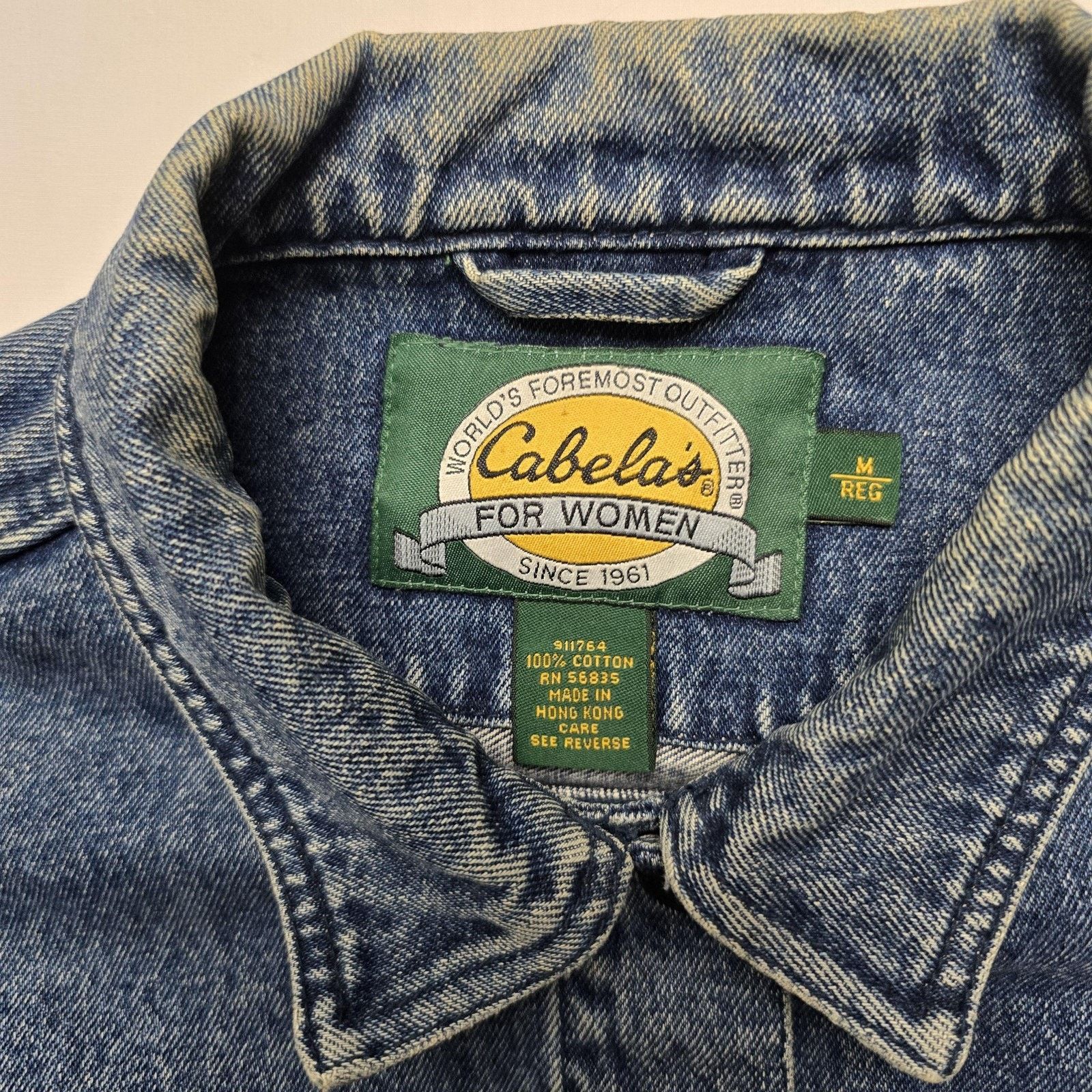 Vintage Vintage Cabela's Denim Jacket M Blue Trucker Button Front Size M / US 6-8 / IT 42-44 - 7 Thumbnail