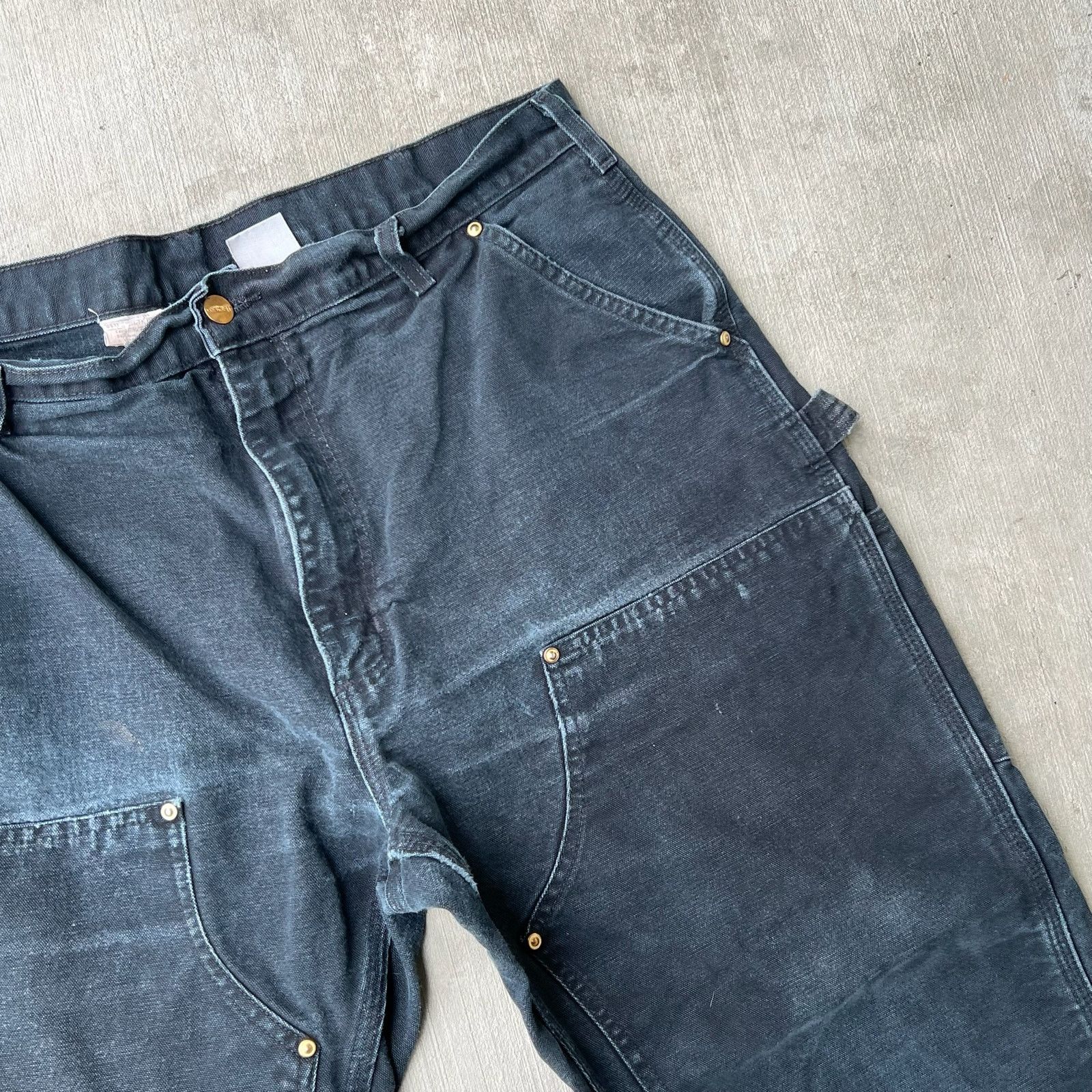 Carhartt × Vintage Carhartt faded black double knee work wear carpenter pants Size US 36 / EU 52 - 4 Thumbnail