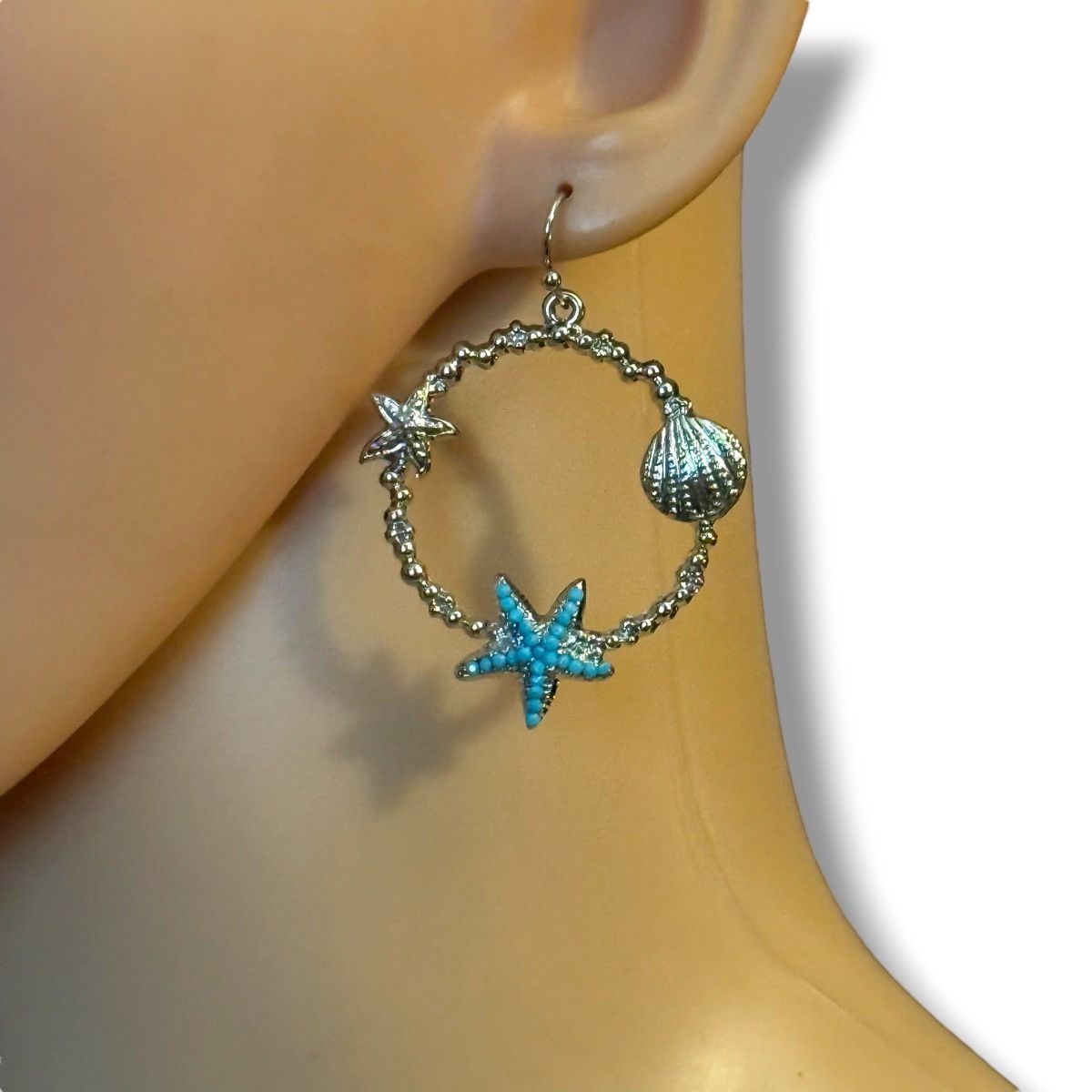 Other Silver tone sea life circle hoop earrings Size ONE SIZE - 2 Thumbnail