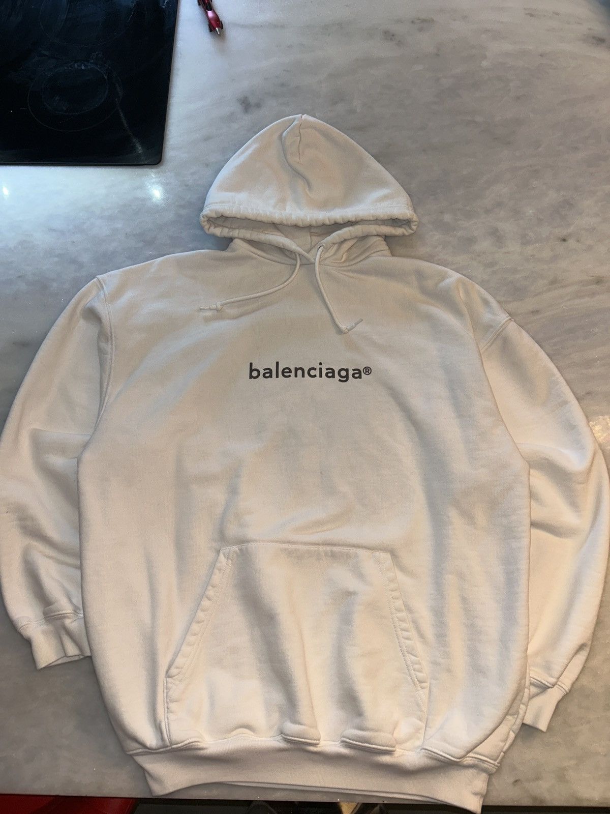 Balenciaga WHITE BALENCIAGA HOODIE Size US M / EU 48-50 / 2 - 1 Thumbnail