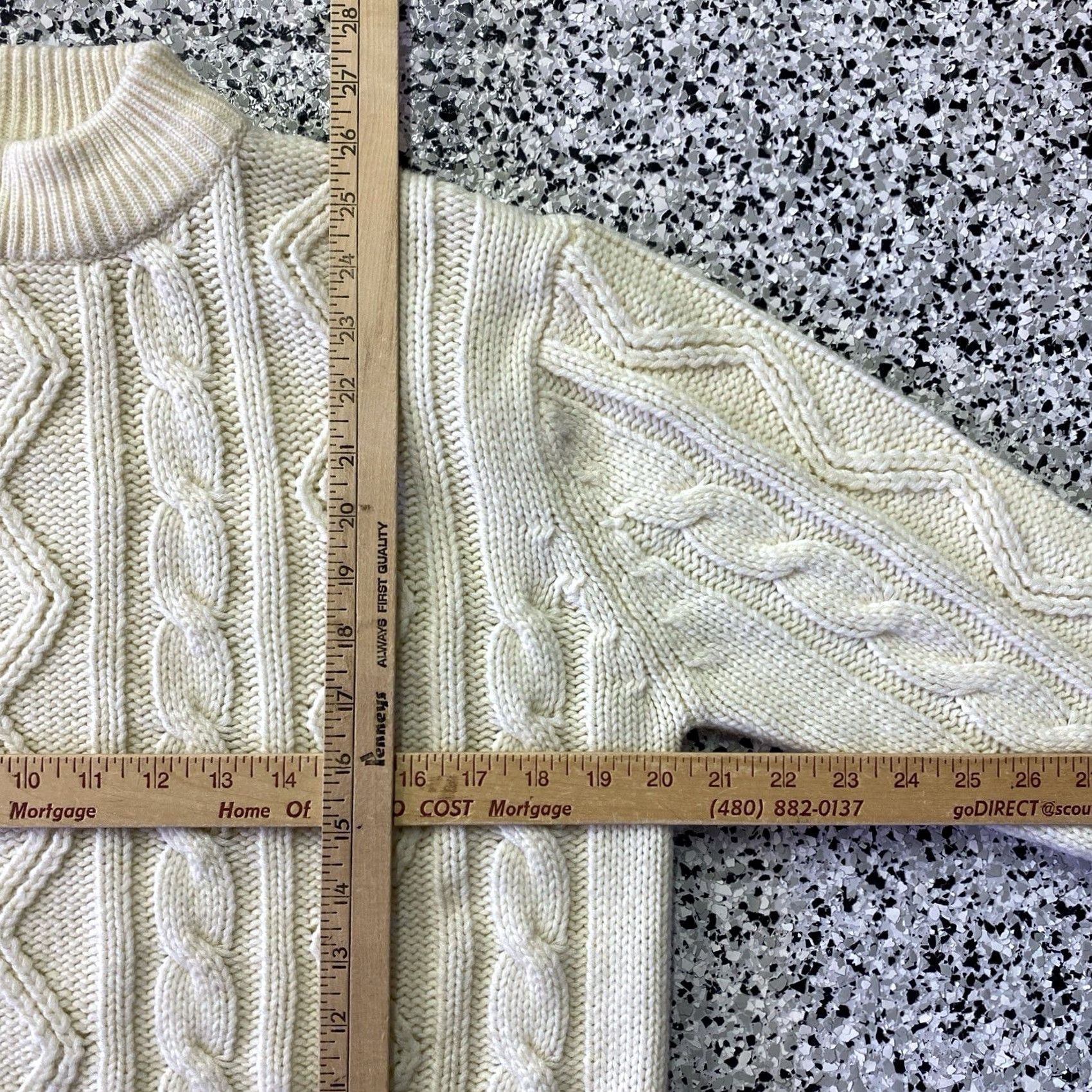 Vintage VINTAGE National Shirt Shops Cable Knit Fisherman Pullover Sweater Womens Size M Cream Raglan Crew Neck Long Sleeve Regular Winter Fall Womens Size M / US 6-8 / IT 42-44 - 2 Thumbnail
