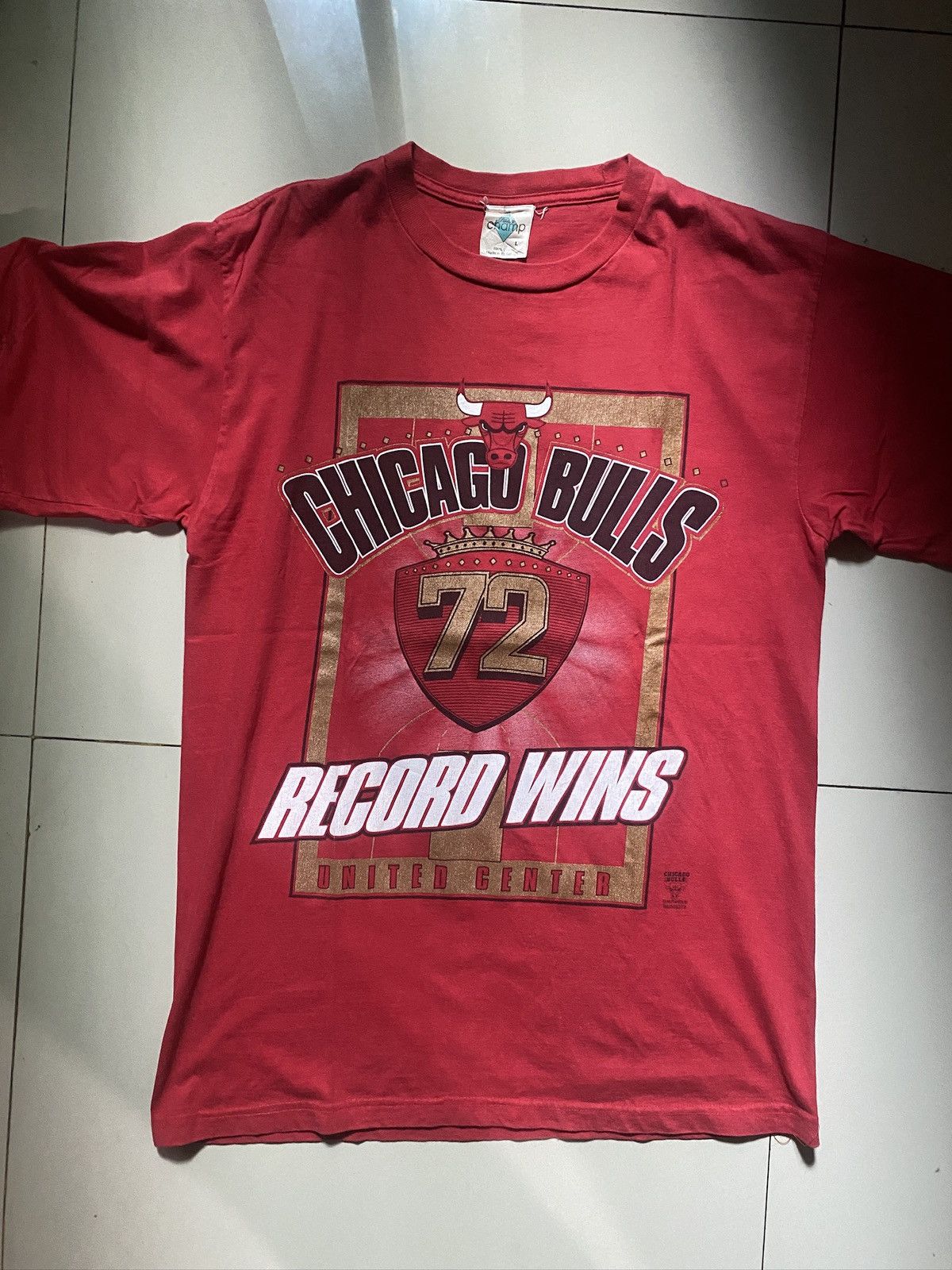 vintage chicago bulls records wins shirt