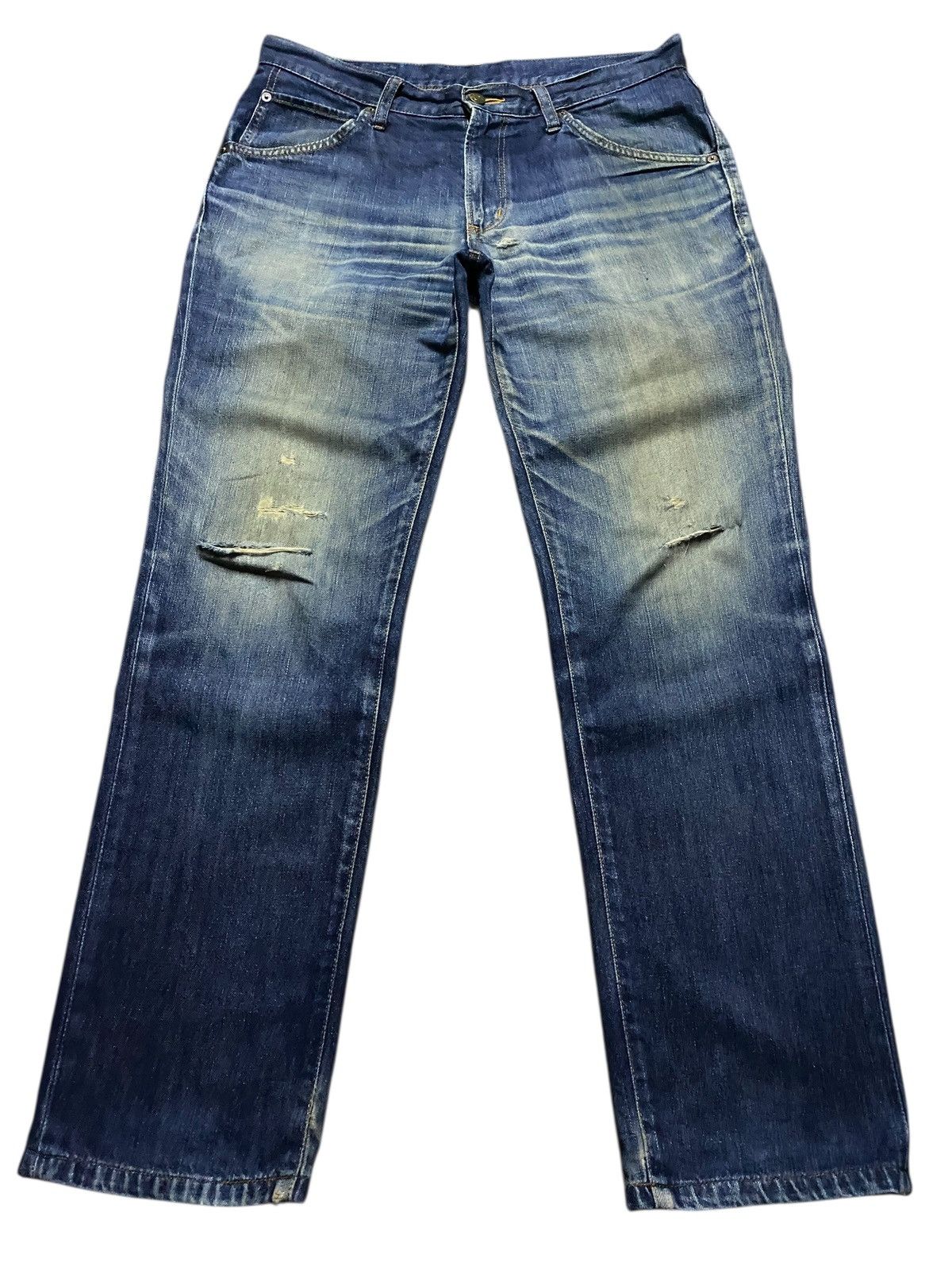 Edwin Vintage Edwin EV Mud Wash Distressed Straight Fit Jeans Size US 34 / EU 50 - 1 Thumbnail