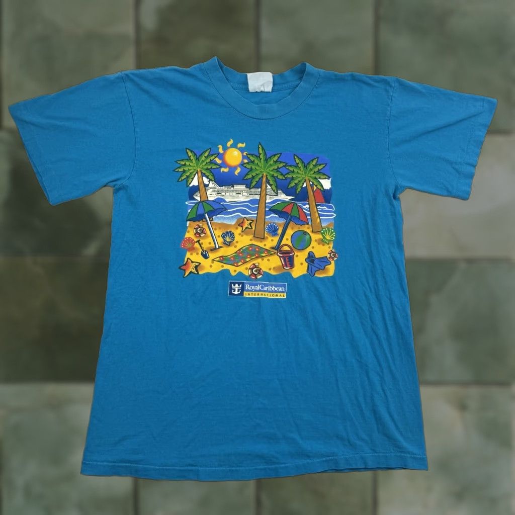 Vintage VINTAGE Royal Caribbean T-Shirt Adult Large Blue Tropical 90s Boat Island Mens L Size US L / EU 52-54 / 3 - 1 Thumbnail