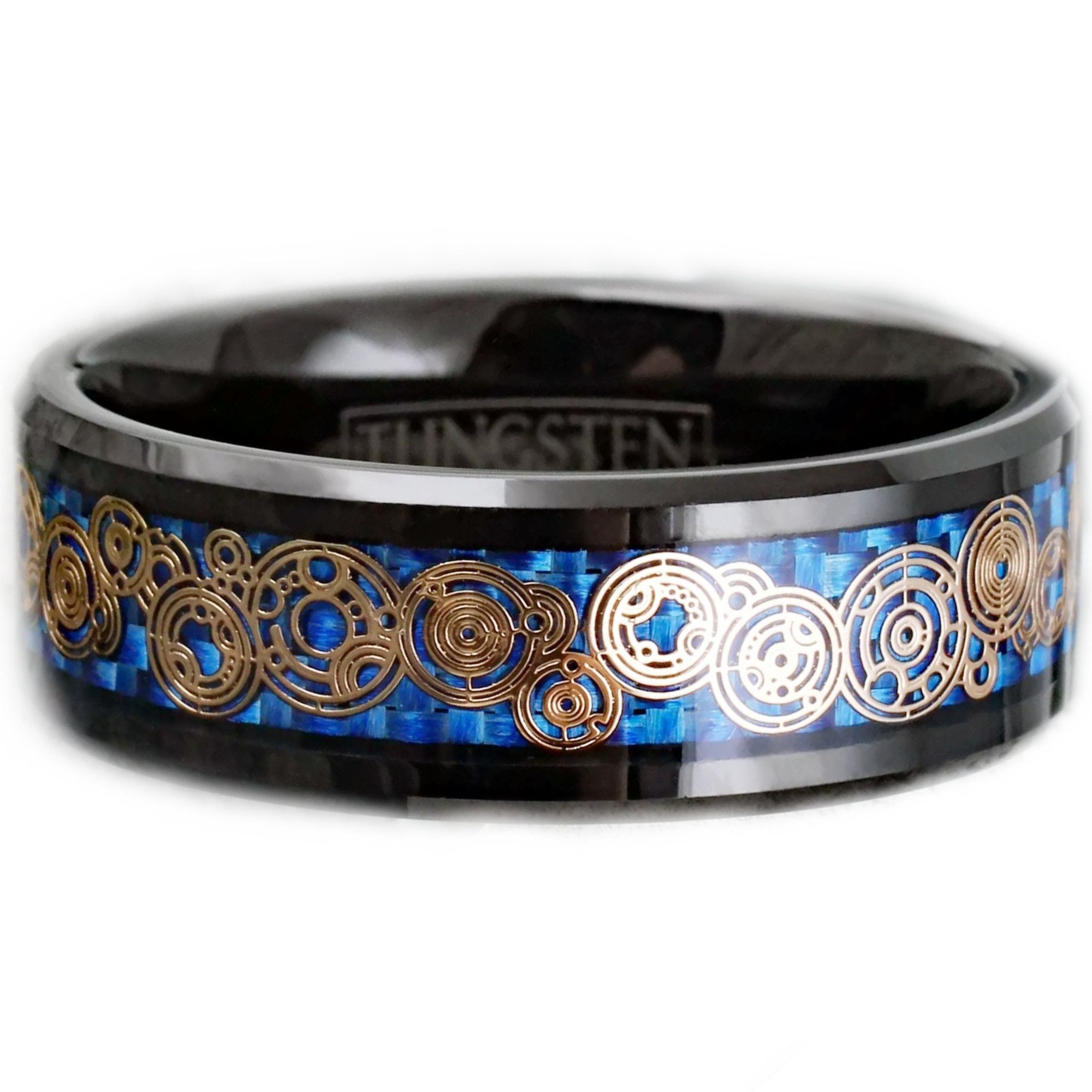 Other Tungsten Carbon Fiber Rose Gold Plated Clockwork Gears Ring Size ONE SIZE - 1 Thumbnail