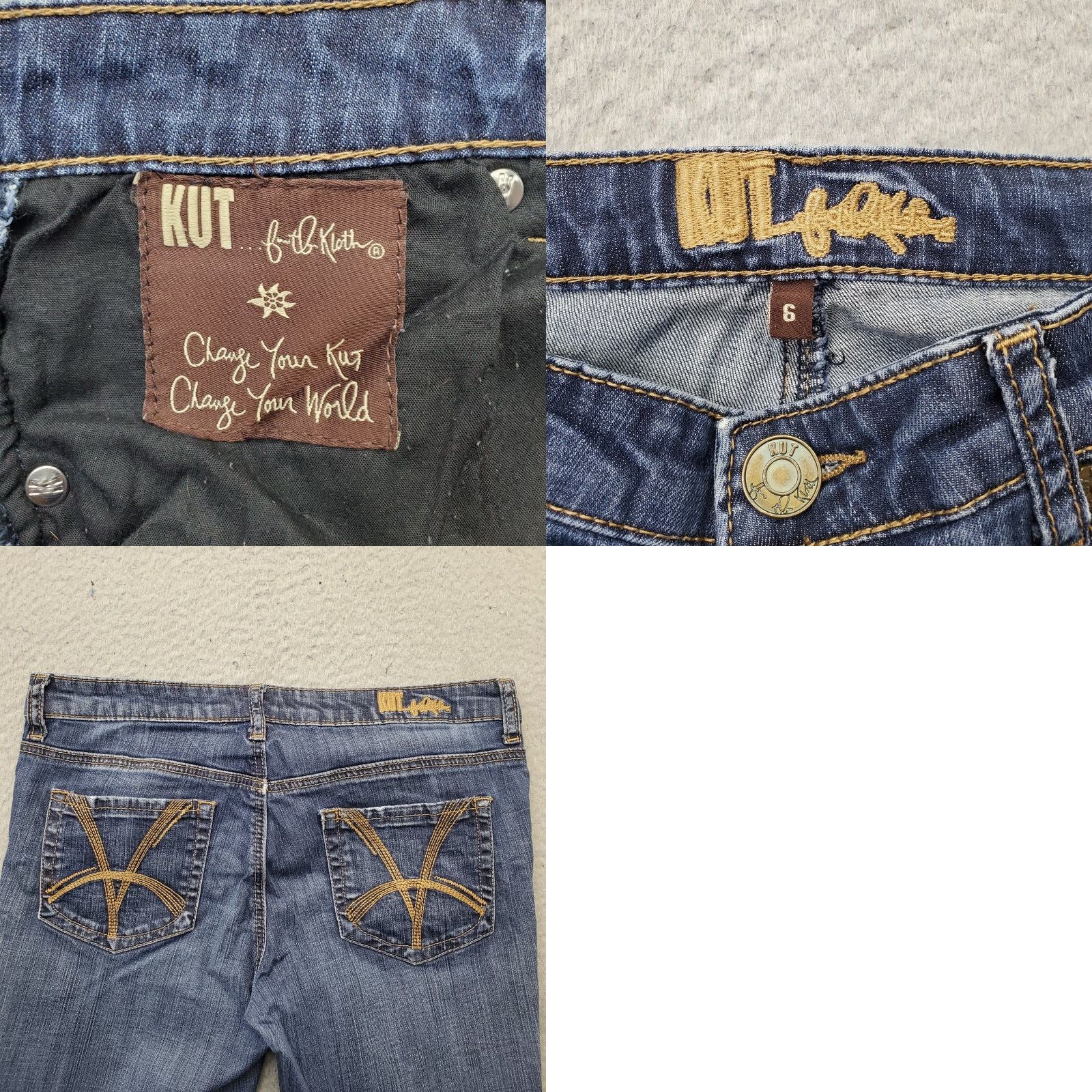 Vintage KUT from the Kloth Jeans Womens 6 Blue Denim Slim Fit Stretch 5-Pocket Design Jeans Size 28" / US 6 / IT 42 - 8 Thumbnail