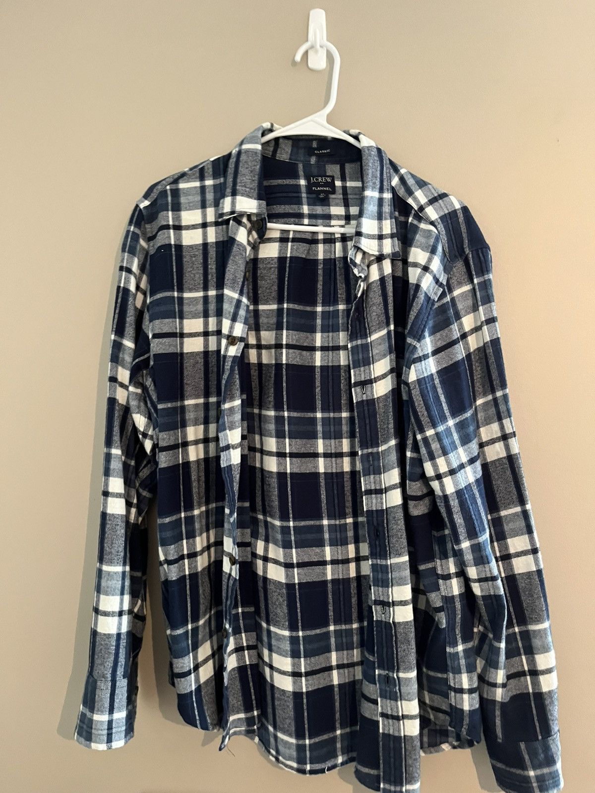 J.Crew Navy Flannel J.Crew Size US M / EU 48-50 / 2 - 1 Thumbnail