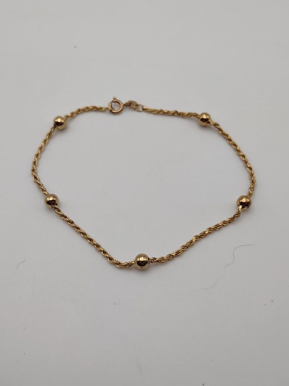 The Unbranded Brand Italian 925 Gold Over Sterling Bead Bracelet Size ONE SIZE - 1 Thumbnail
