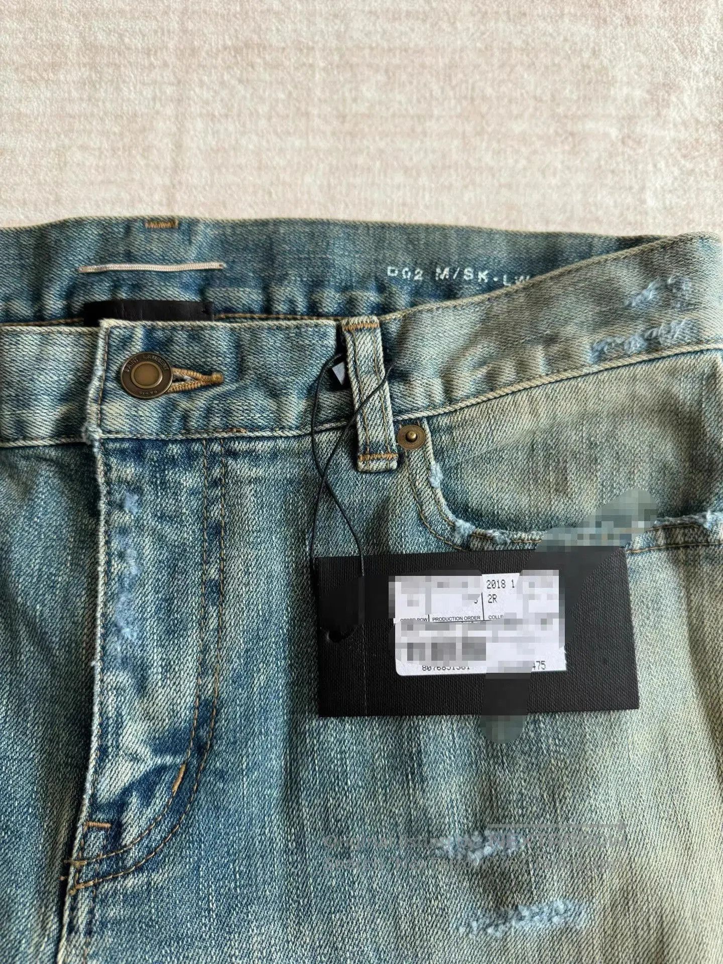 Saint Laurent Paris Distressed Blue Denim Pants Size 30. Size US 30 / EU 46 - 7 Thumbnail