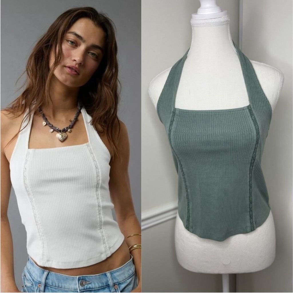 American Eagle Outfitters NWT American Eagle Lace Halter Tank Top M Size M / US 6-8 / IT 42-44 - 1 Thumbnail