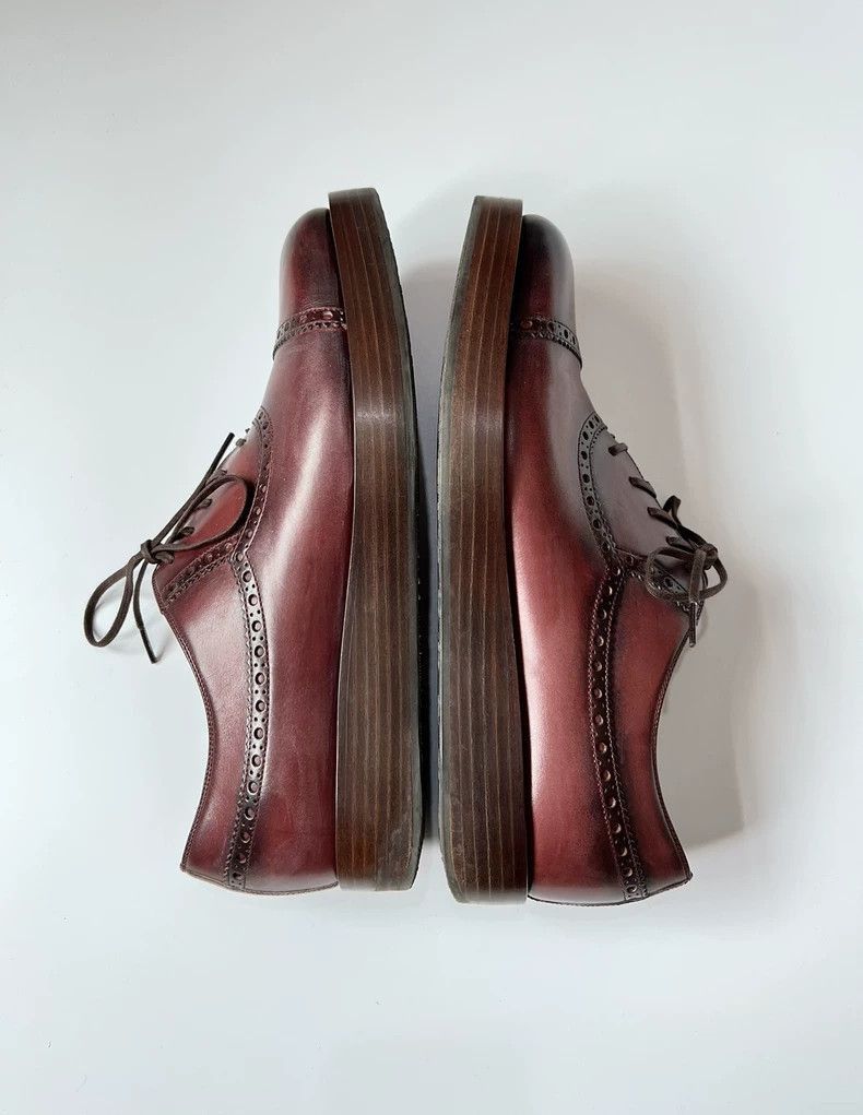 Gucci Brown Oxford Leather Shoes with Brogue Detail-2506 Size US 8.5 / EU 41-42 - 5 Thumbnail
