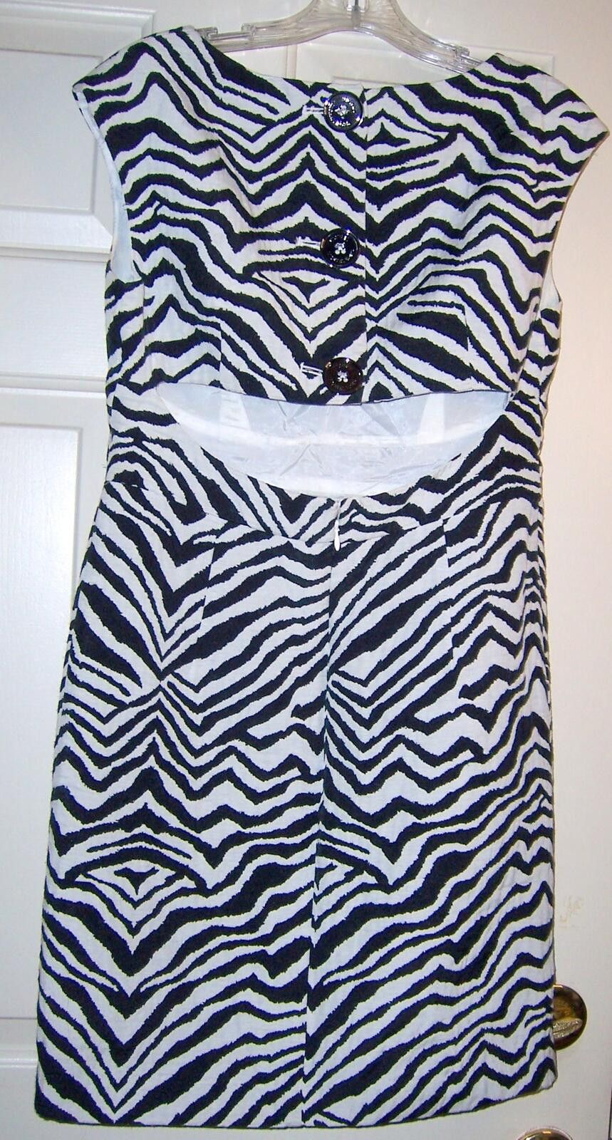 Michael Kors Michael Kors Sleeveless Zebra-Print Sheath Dress - Size 8 Size M / US 6-8 / IT 42-44 - 2 Thumbnail