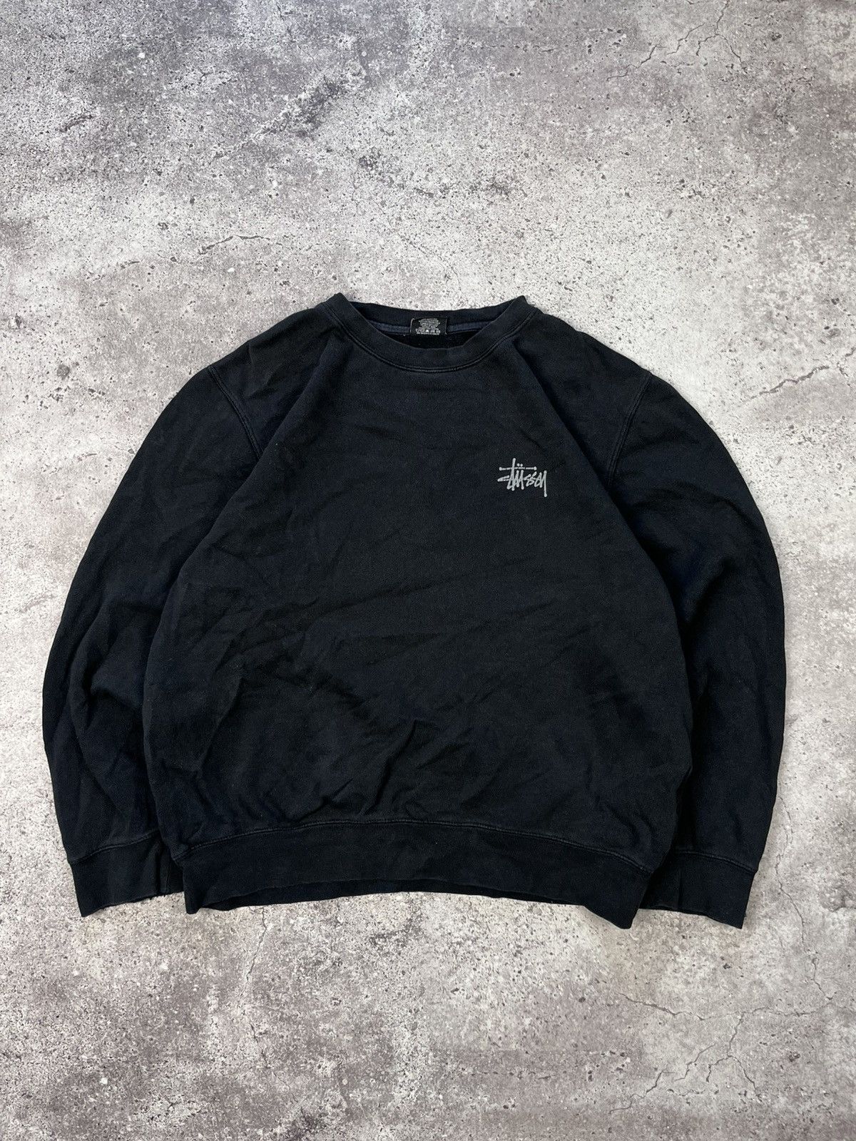 Stussy Vintage Stussy Sweatshirt Washed Distressed Black M Made Usa Size US L / EU 52-54 / 3 - 2 Thumbnail