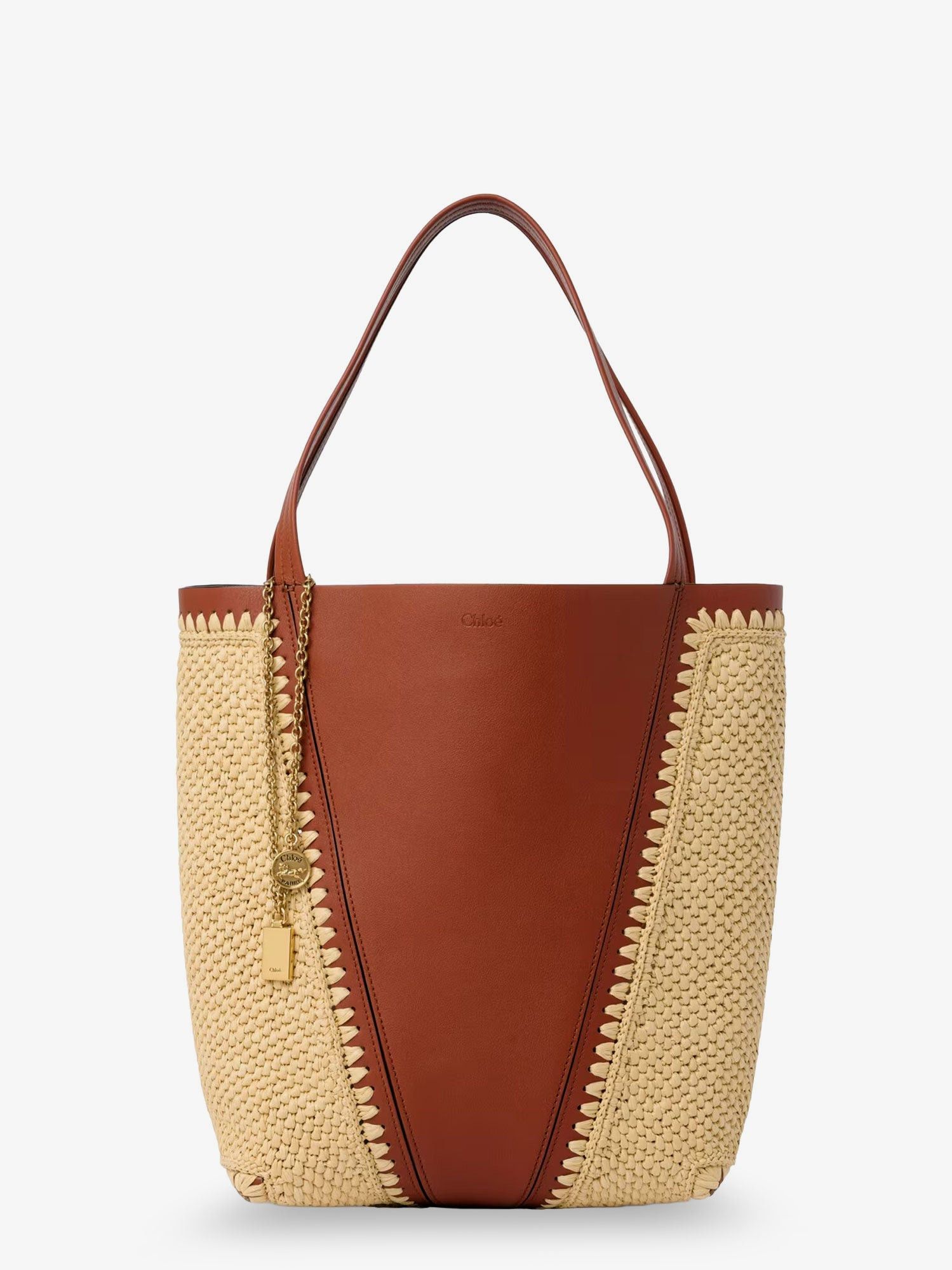 Chloe Chloe Spin Leather And Raffia Shoulder Bag Size ONE SIZE - 1 Thumbnail
