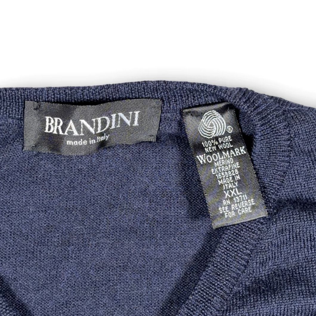 Vintage VINTAGE Brandini Sweater Vest Adult LARGE Blue Merino Wool Italy Preppy Y2K Mens Vest Size US L / EU 52-54 / 3 - 4 Thumbnail