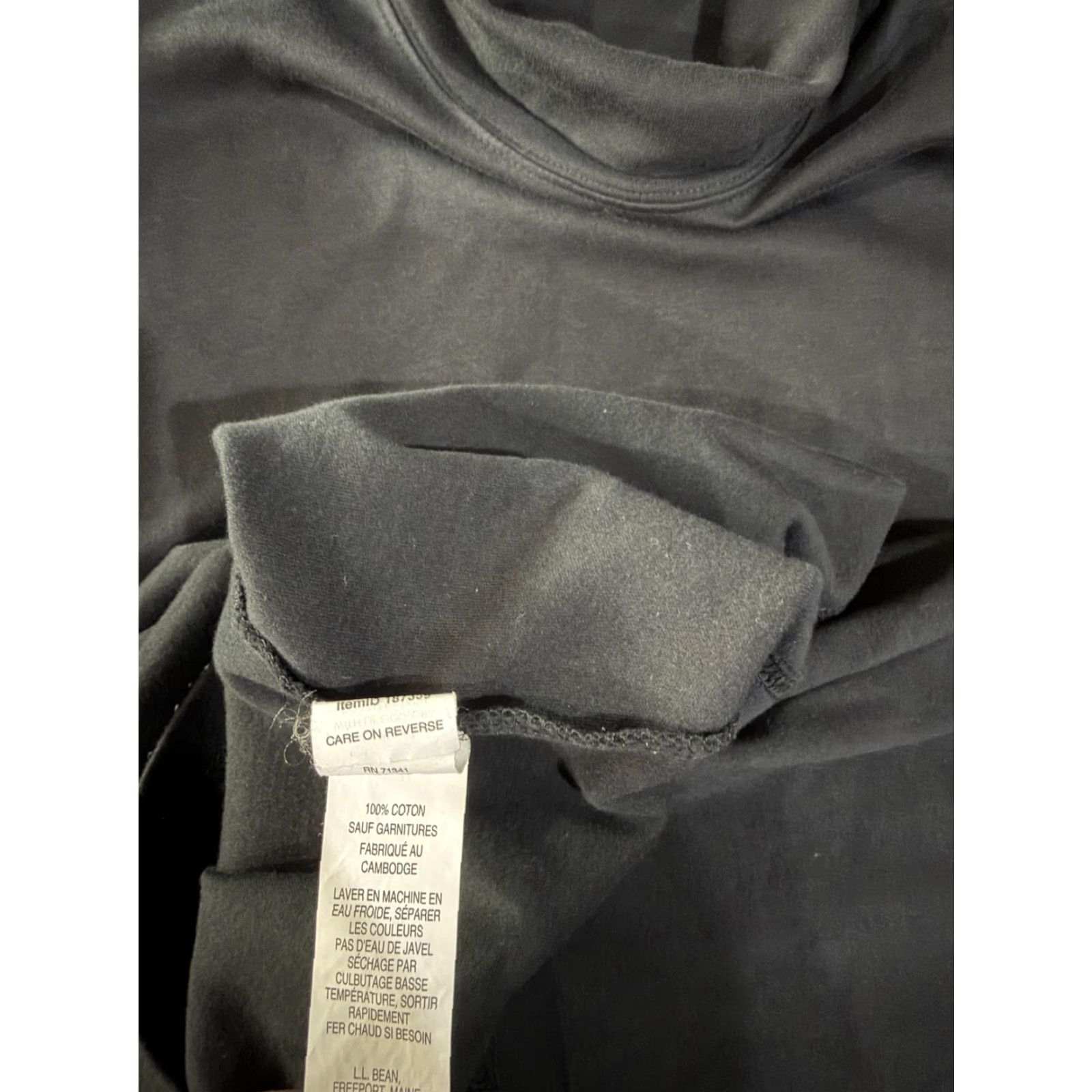 Vintage L.L. Bean Shirt Mens LT Black Long Sleeve Turtleneck Tee Cotton Jersey Knit Big Tall Size US L / EU 52-54 / 3 - 5 Thumbnail