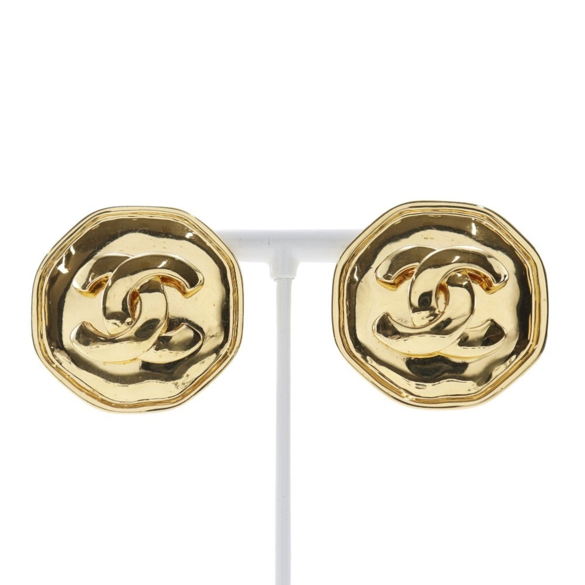 Chanel Chanel Coco Mark Earrings, Gold Plated, 1995, 95P, Approx. 25.5g, COCO Mark, Women's Size ONE SIZE - 1 Thumbnail