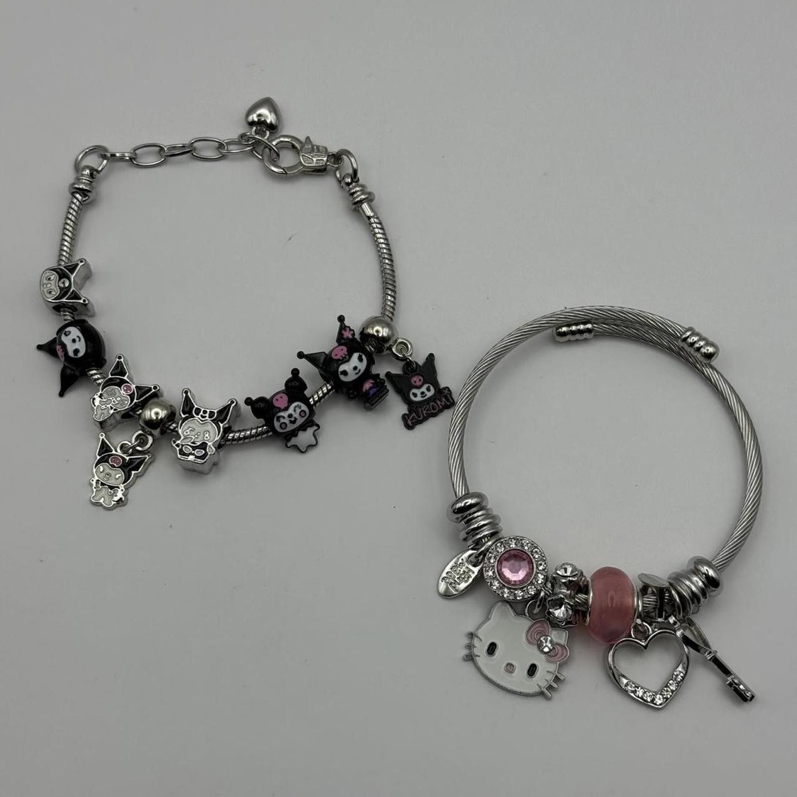 Other y2k style hello kitty kuromi charm bracelets 2 piece set Size ONE SIZE - 2 Thumbnail