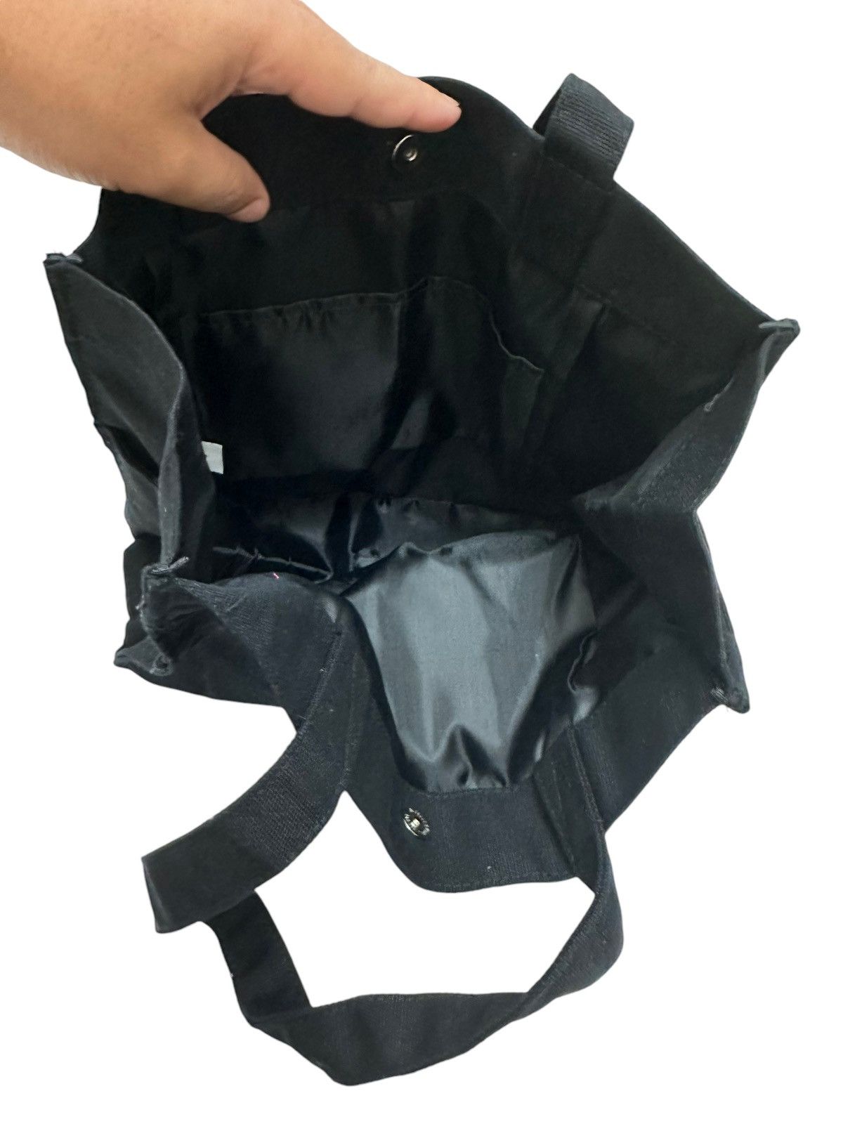 If Six Was Nine RARE ‼️ Vintage Japan Skulls Swarovski Black Mini Tote Bag Size ONE SIZE - 5 Thumbnail