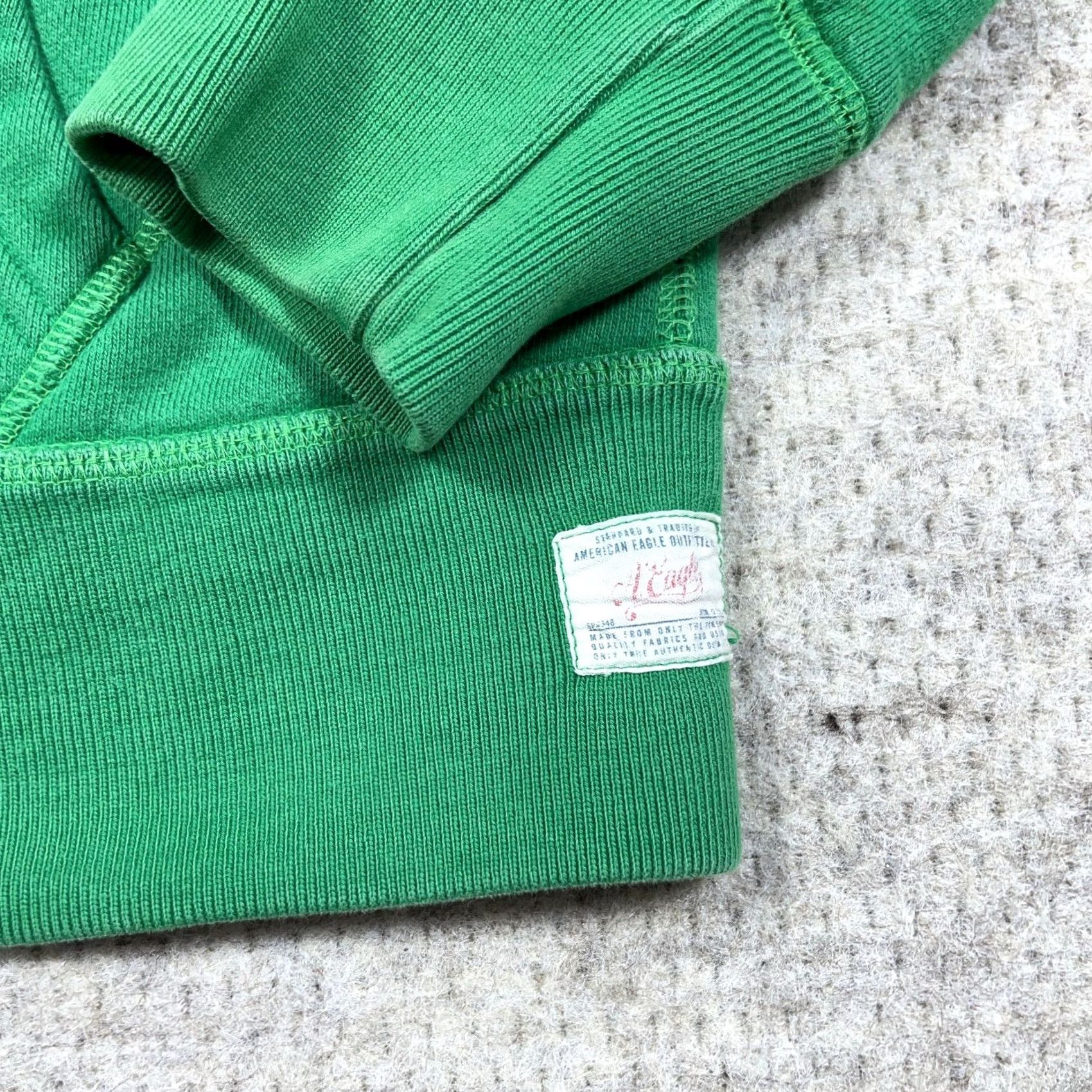 American Eagle Outfitters VINTAGE American Eagle Outfitters Hooded Sweatshirt Hoodie Women M Green 2000s Spellout Logo Pockets Size M / US 6-8 / IT 42-44 - 2 Thumbnail