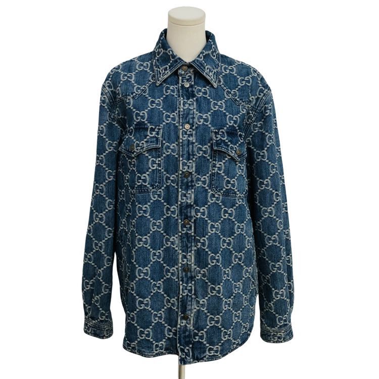 Gucci Gucci GG Monogram Denim Jacket Size S Size US S / EU 44-46 / 1 - 1 Thumbnail