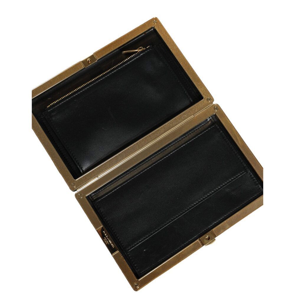 Dolce & Gabbana Dolce & Gabbana Black White Gold Frame Clutch Evening Party Size ONE SIZE - 8 Thumbnail