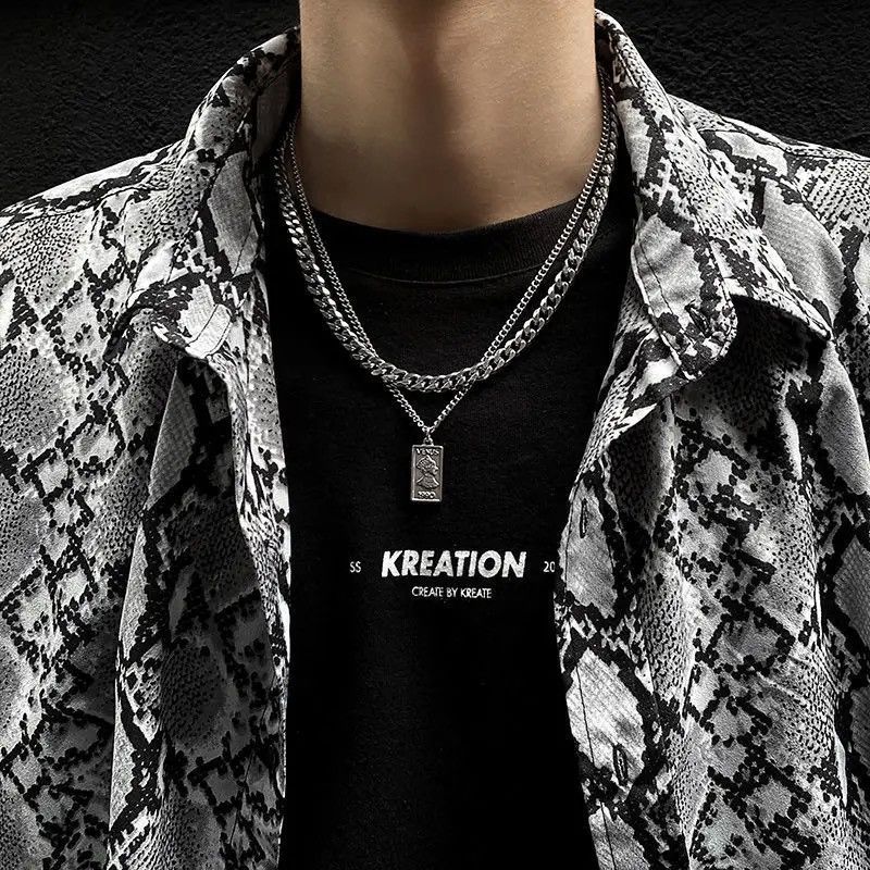 Jewelry × Vintage Fashion Eros Venus Double Layer Cuban Chain Pendant Necklace Size ONE SIZE - 2 Thumbnail