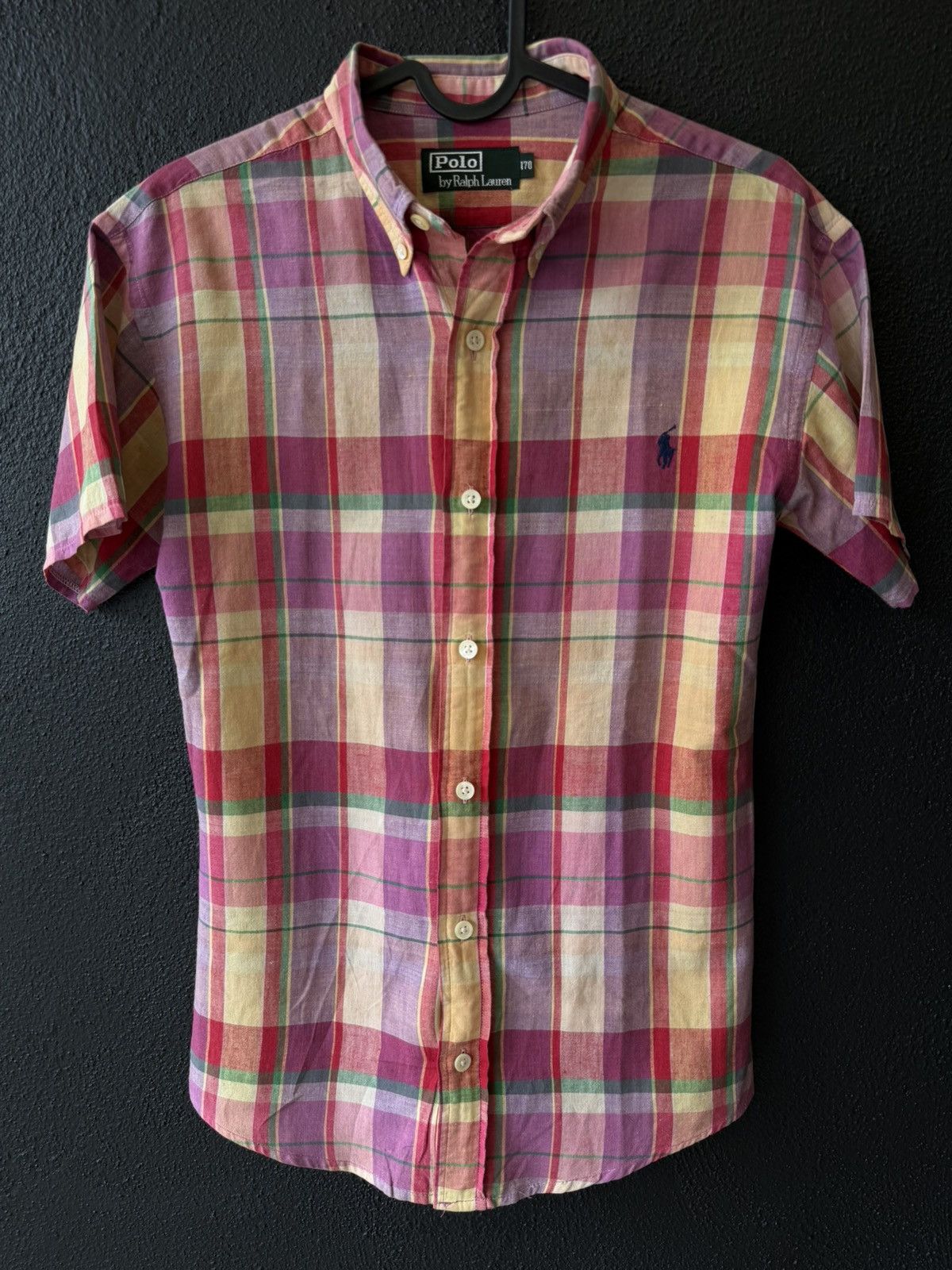 Vintage Polo Ralph Lauren Short Sleeve Plaid Button Down