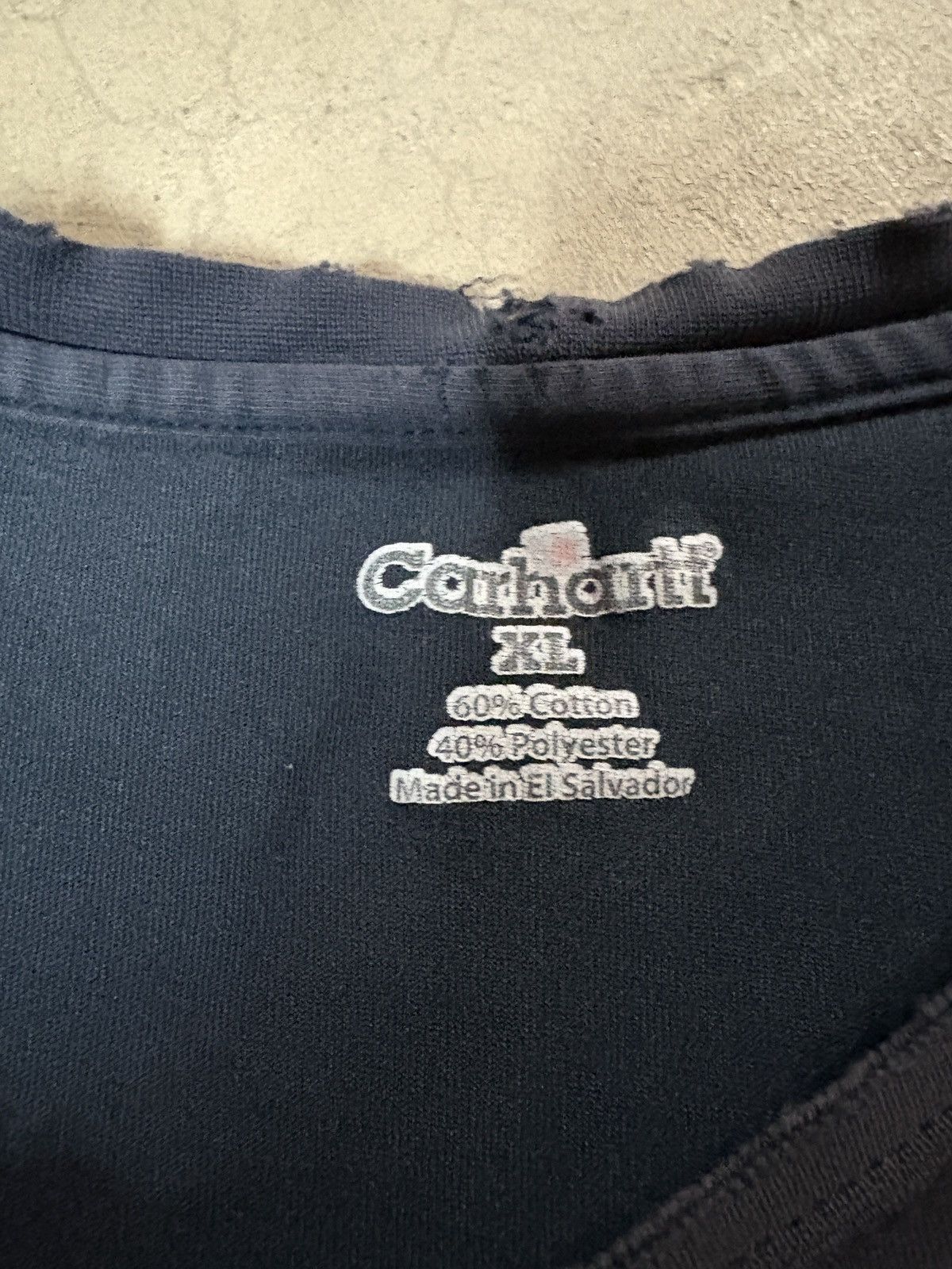 Carhartt VTG 00’s Carhartt Distressed Pocket Tee T-shirt Faded Navy Size US XL / EU 56 / 4 - 4 Thumbnail